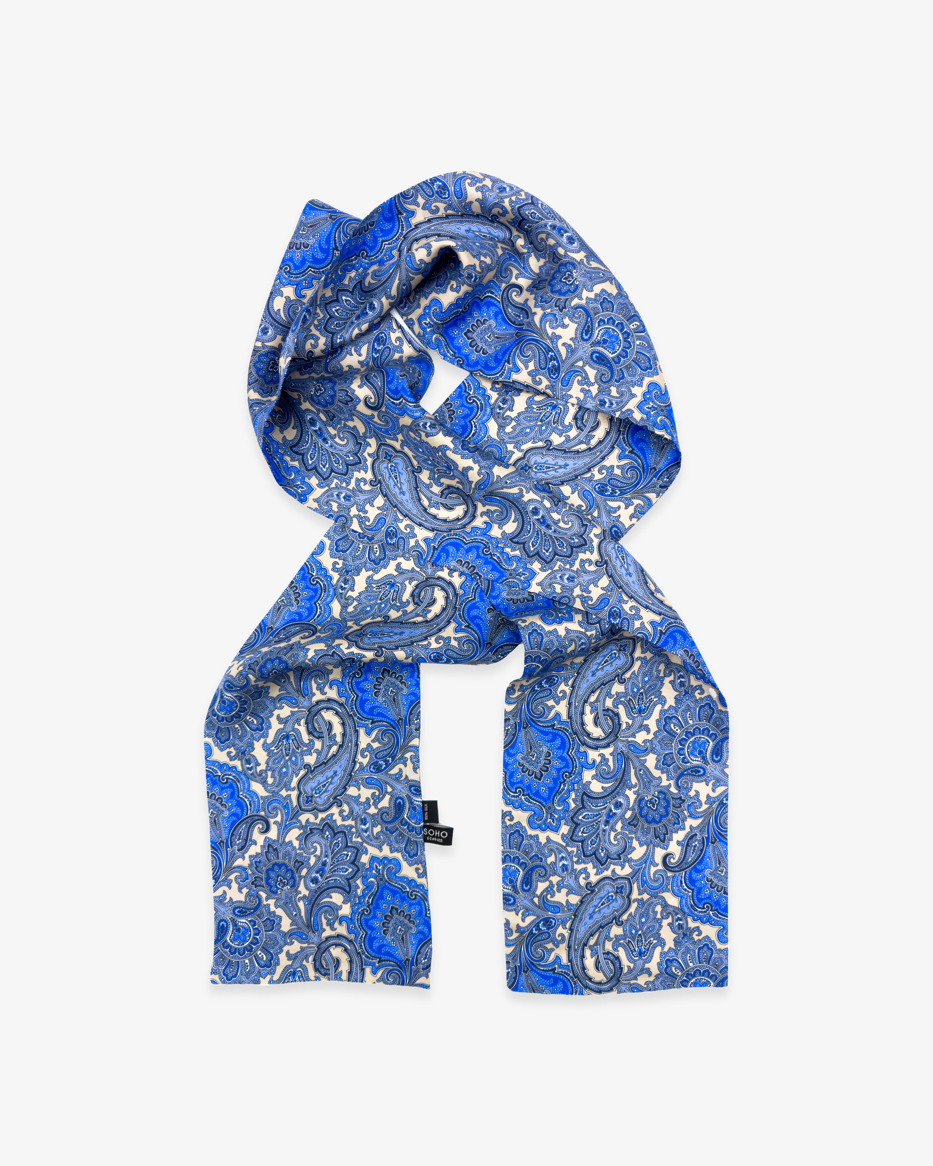 Écharpe Paisley pour homme au design bleu classique - The Piccadilly