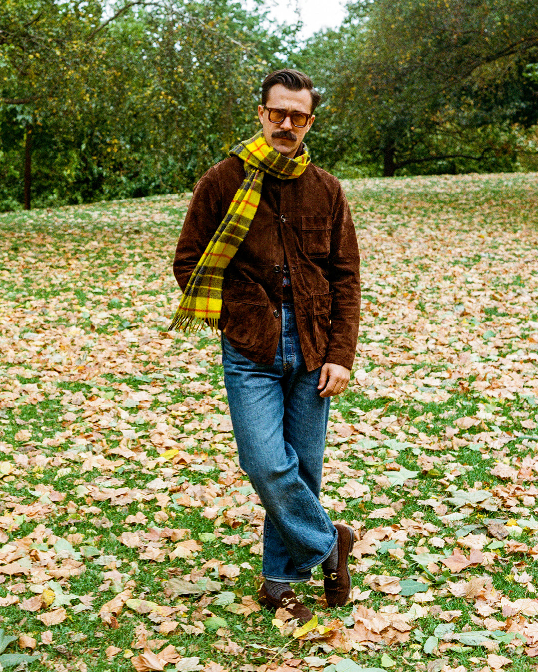 UK Wool Scarf - Highlands Tartan in Saffron