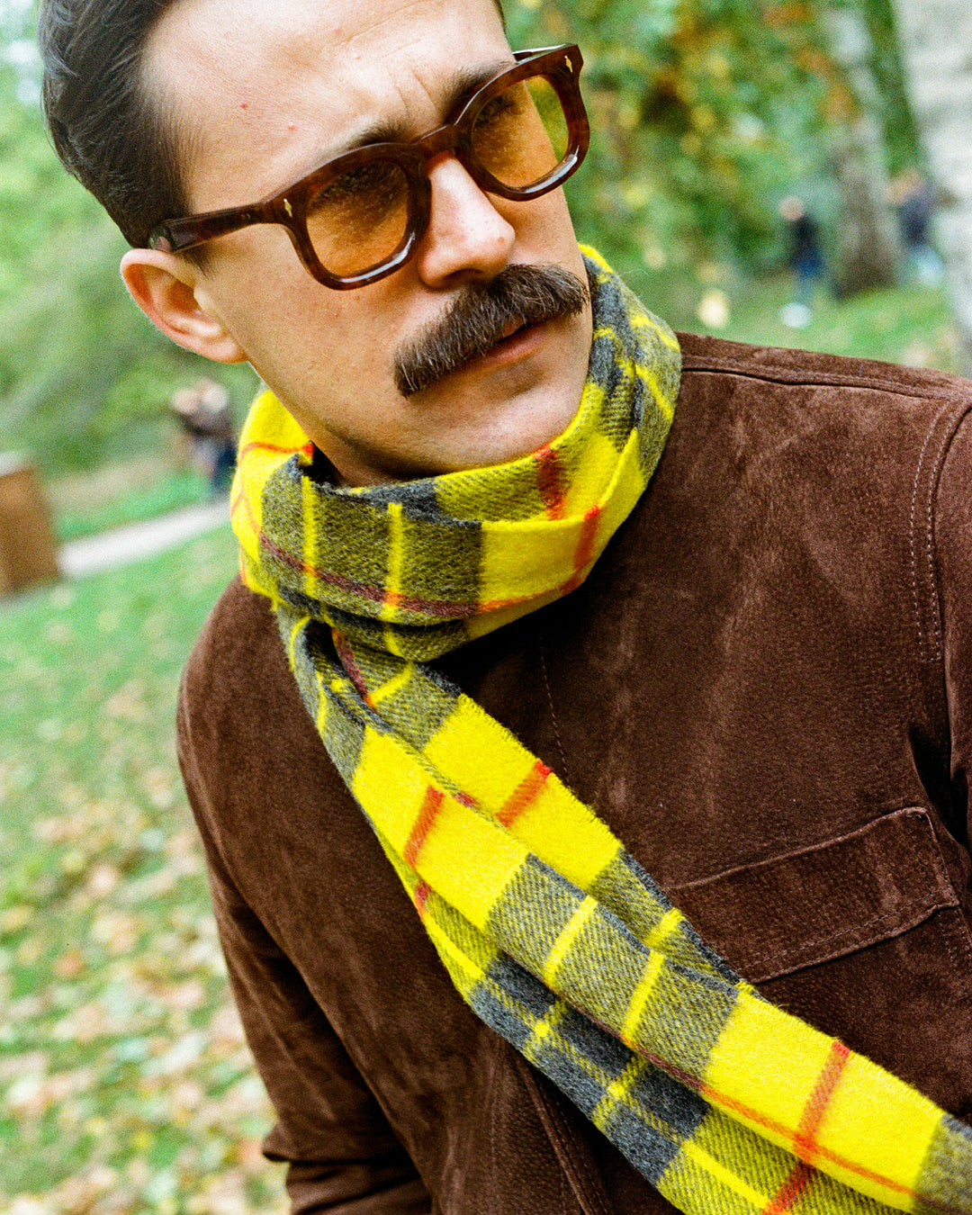 UK Wool Scarf - Highlands Tartan in Saffron