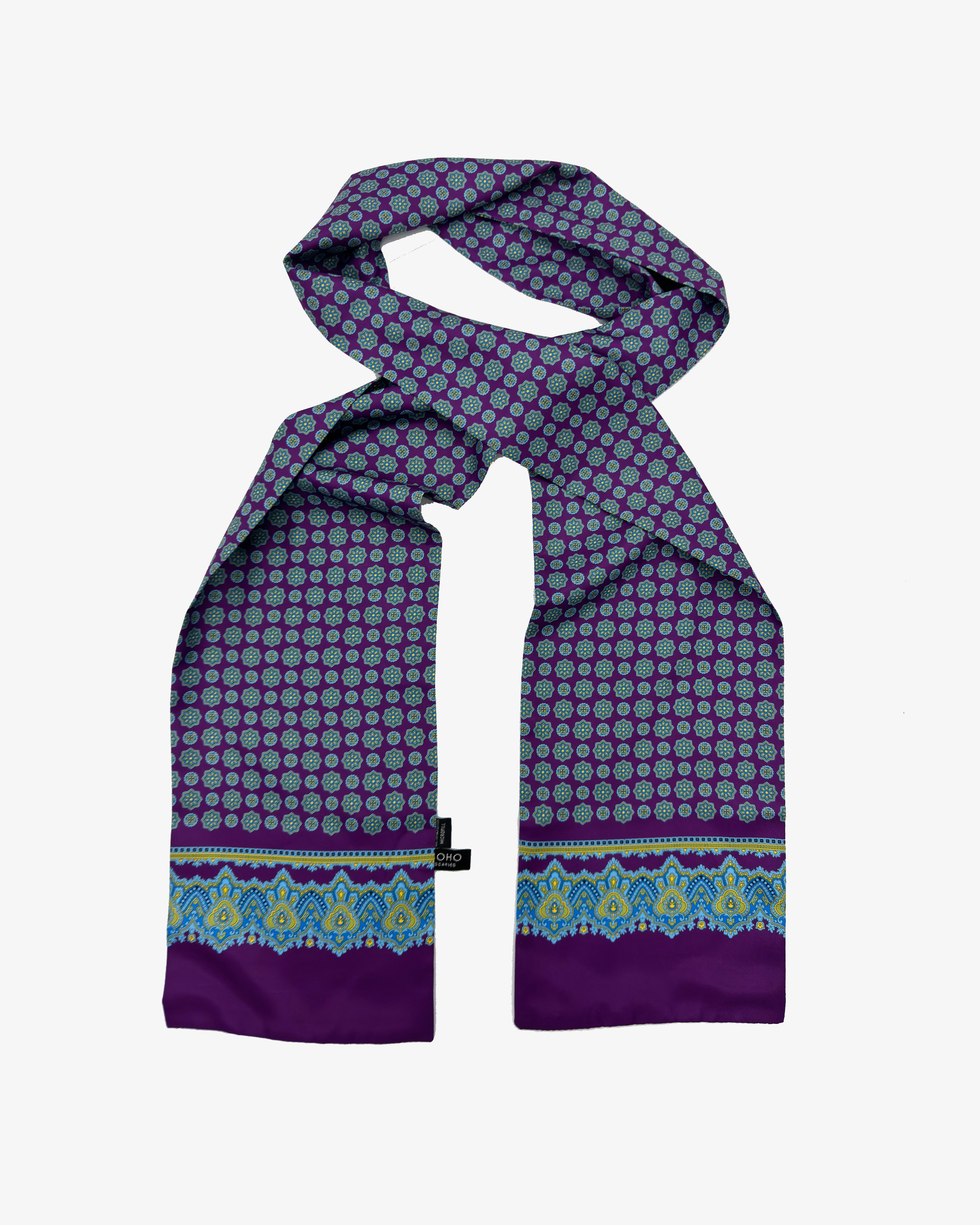 Écharpe géométrique pour homme au beau design violet et bleu - The Beak