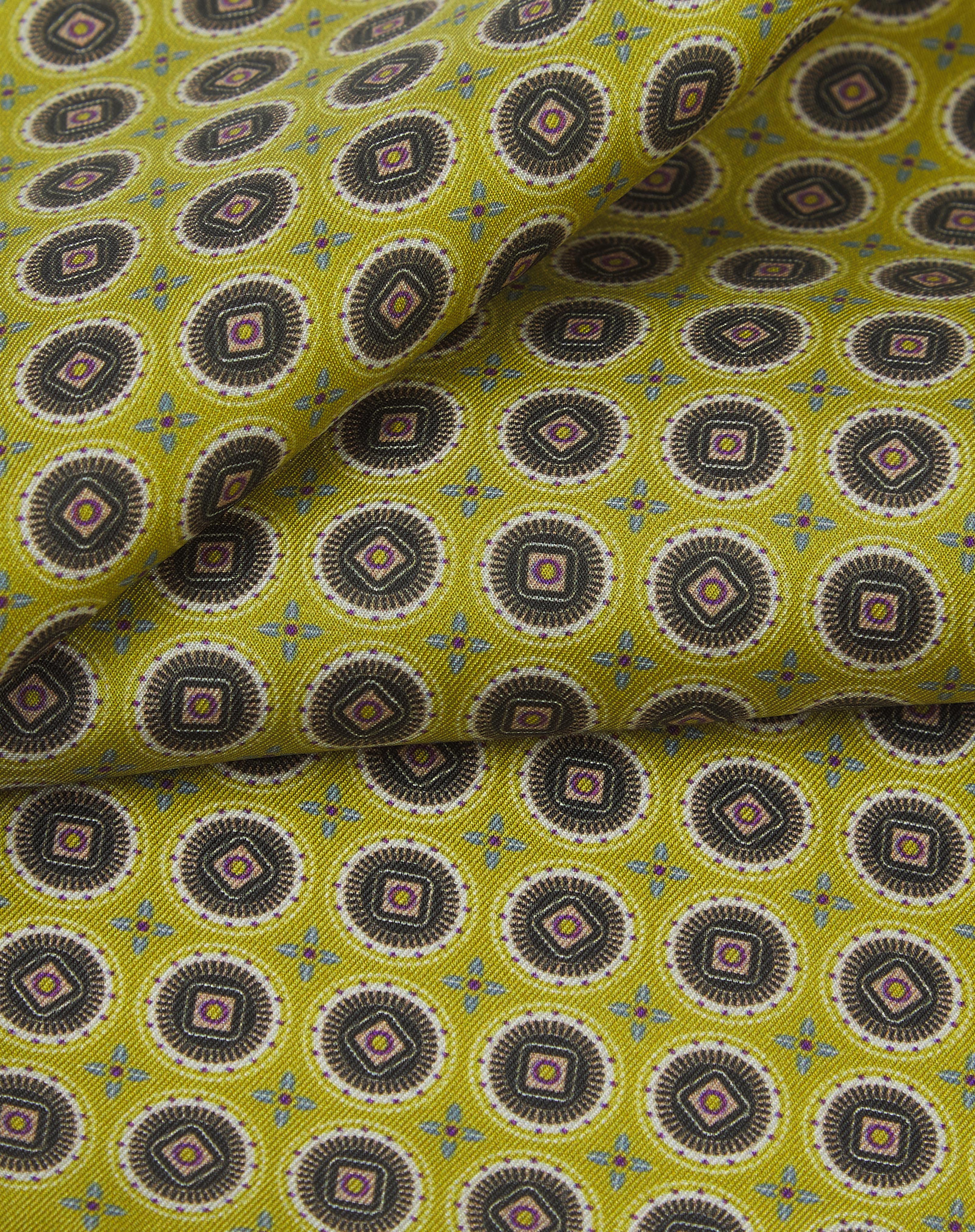 Men's Silk Geometric Pocket Square - Bellingham Lime