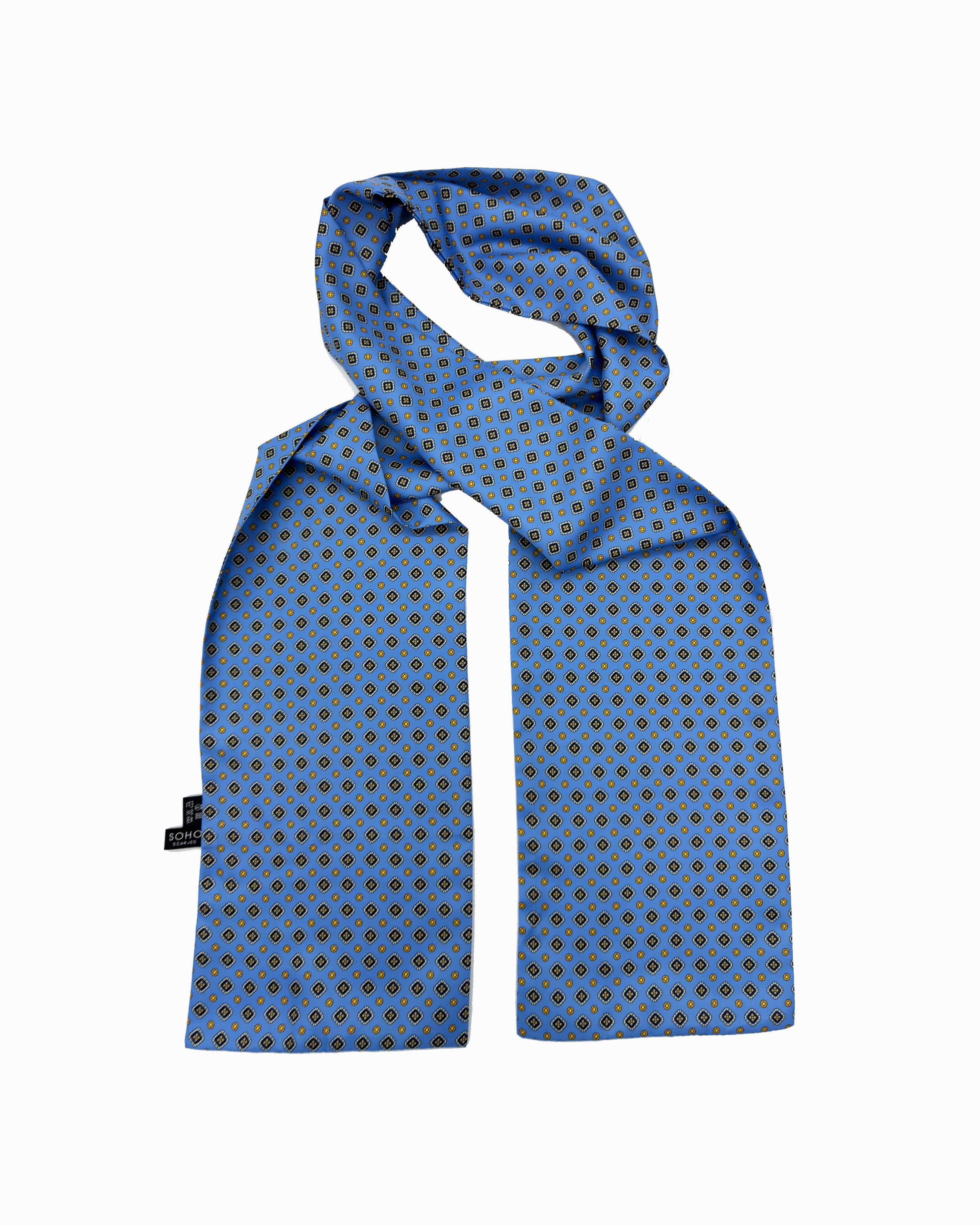 Écharpe pour homme au design géométrique bleu classique - The Berwick