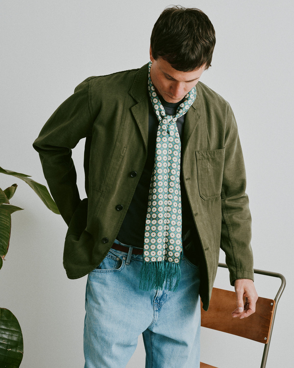 Silk Aviator Scarf - The Bellingham | Teal