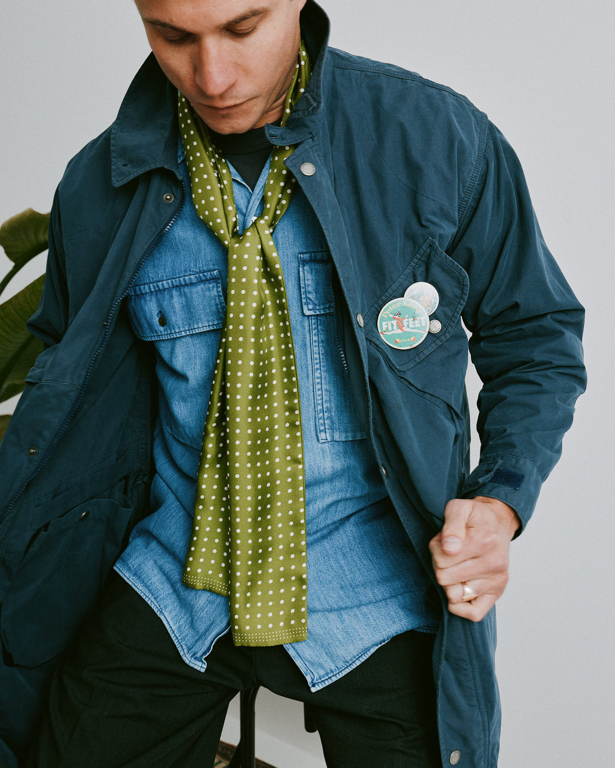 Silk Scarf - Polka Dot | Lime