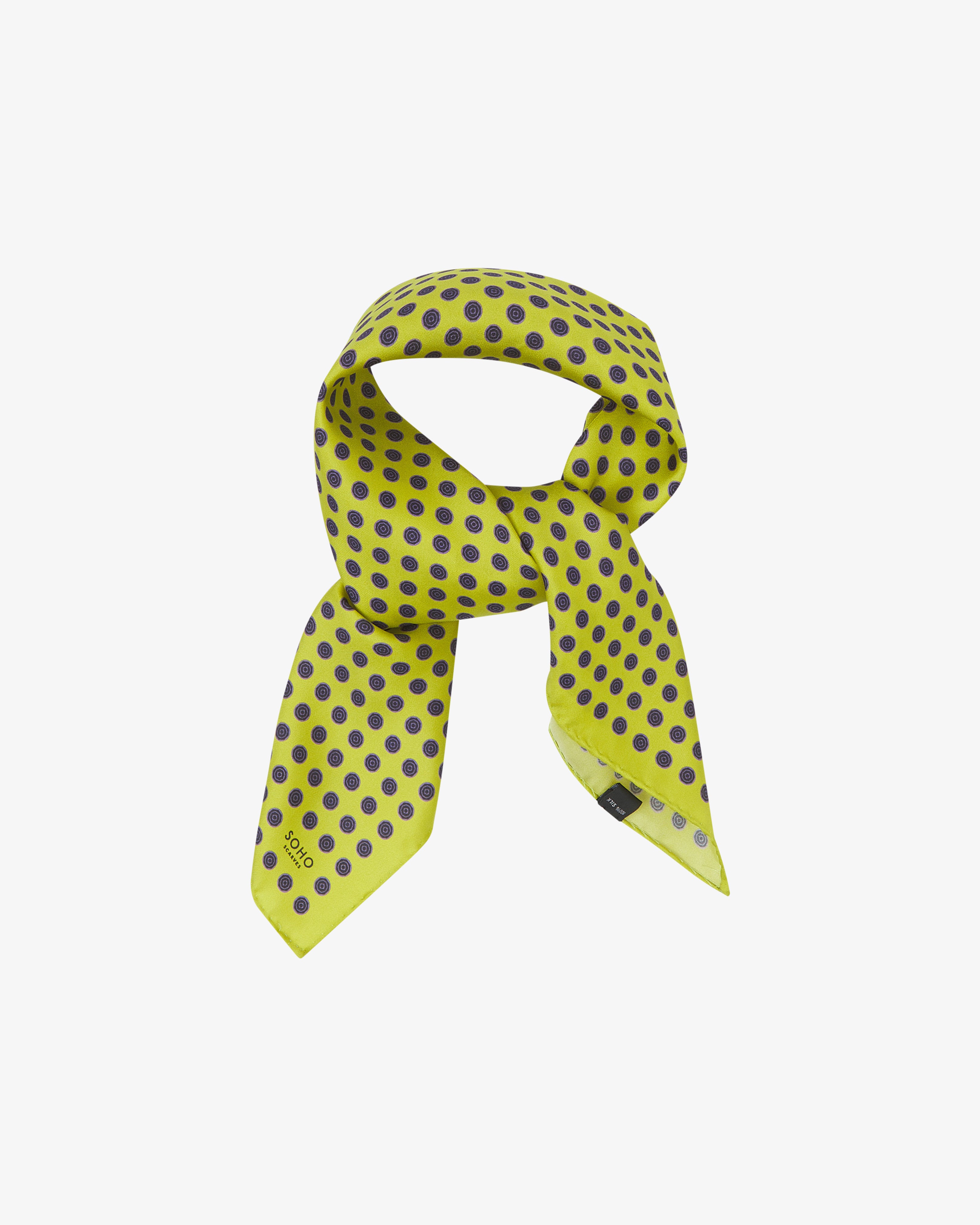 Silk Geometric Neckerchief - Skytree Lime