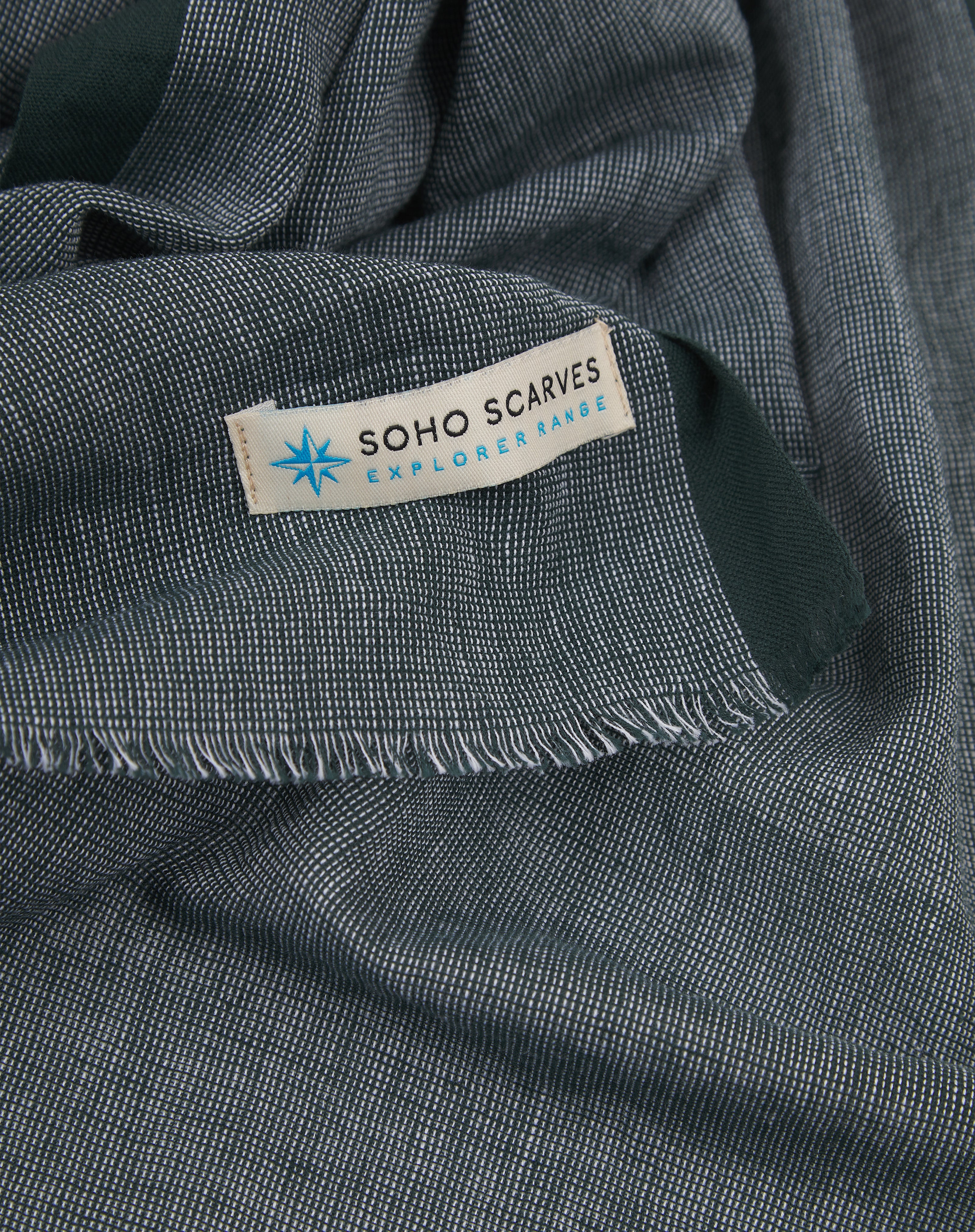 Cotton Scarf in Dark Green - The Earhart