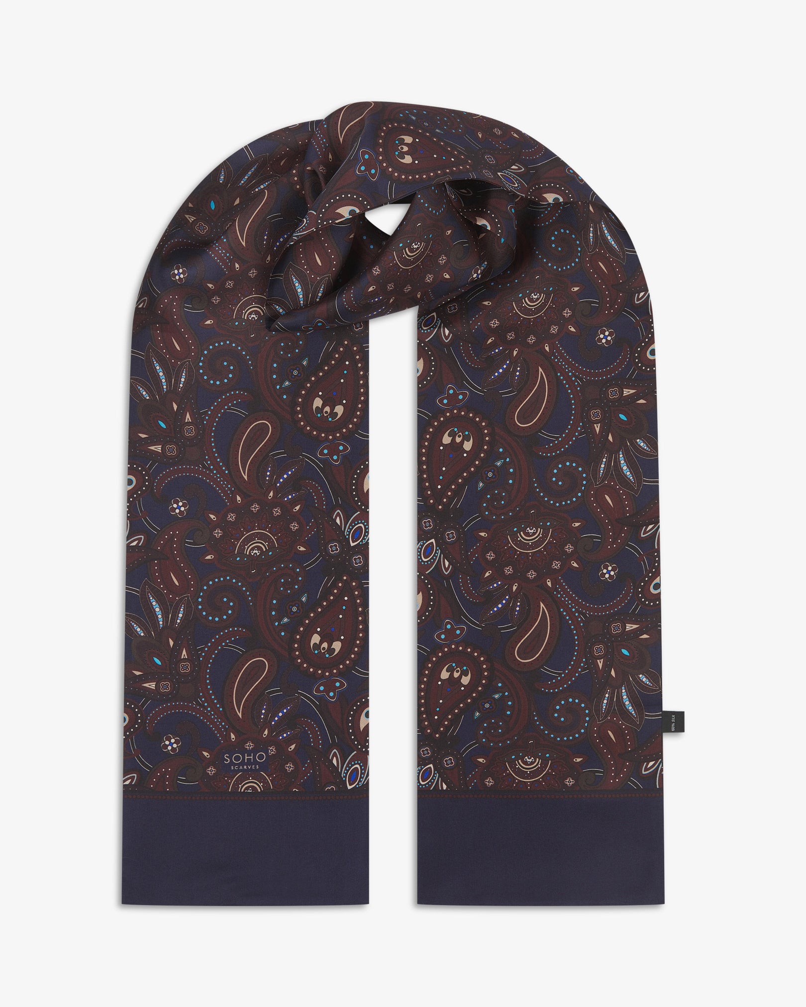 Men's Silk Scarf - Windermere | Mahogany Daze