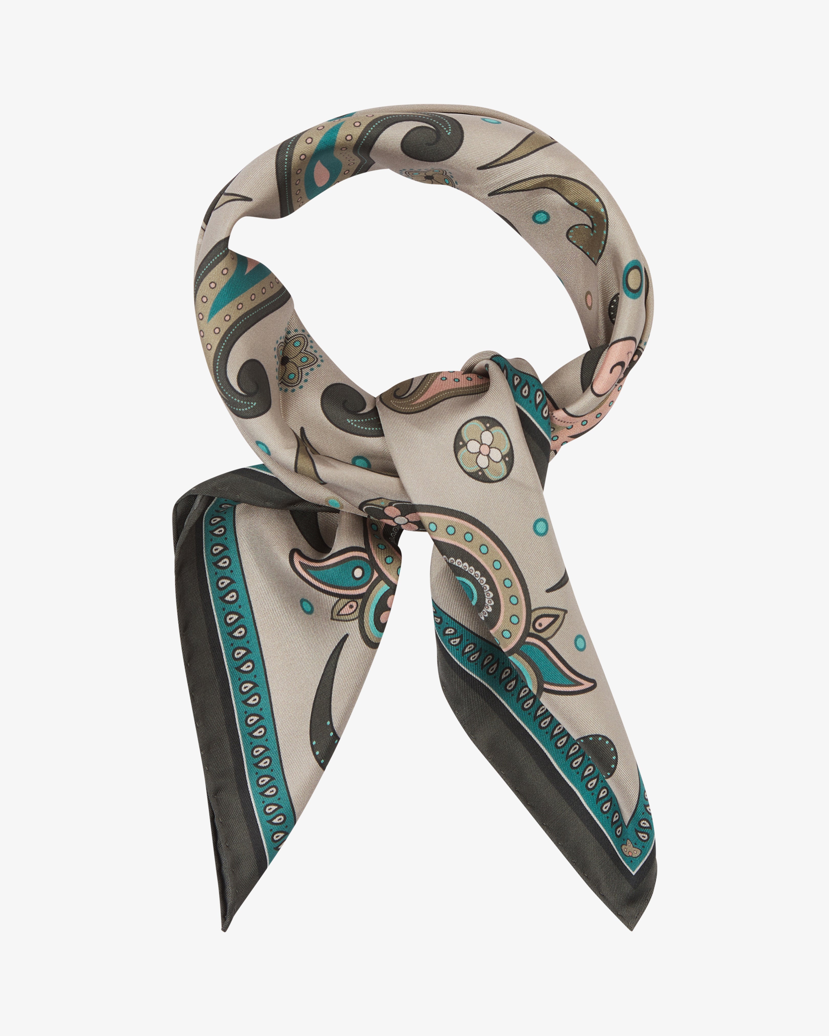 Silk Neckerchief - Belgravia in Khaki