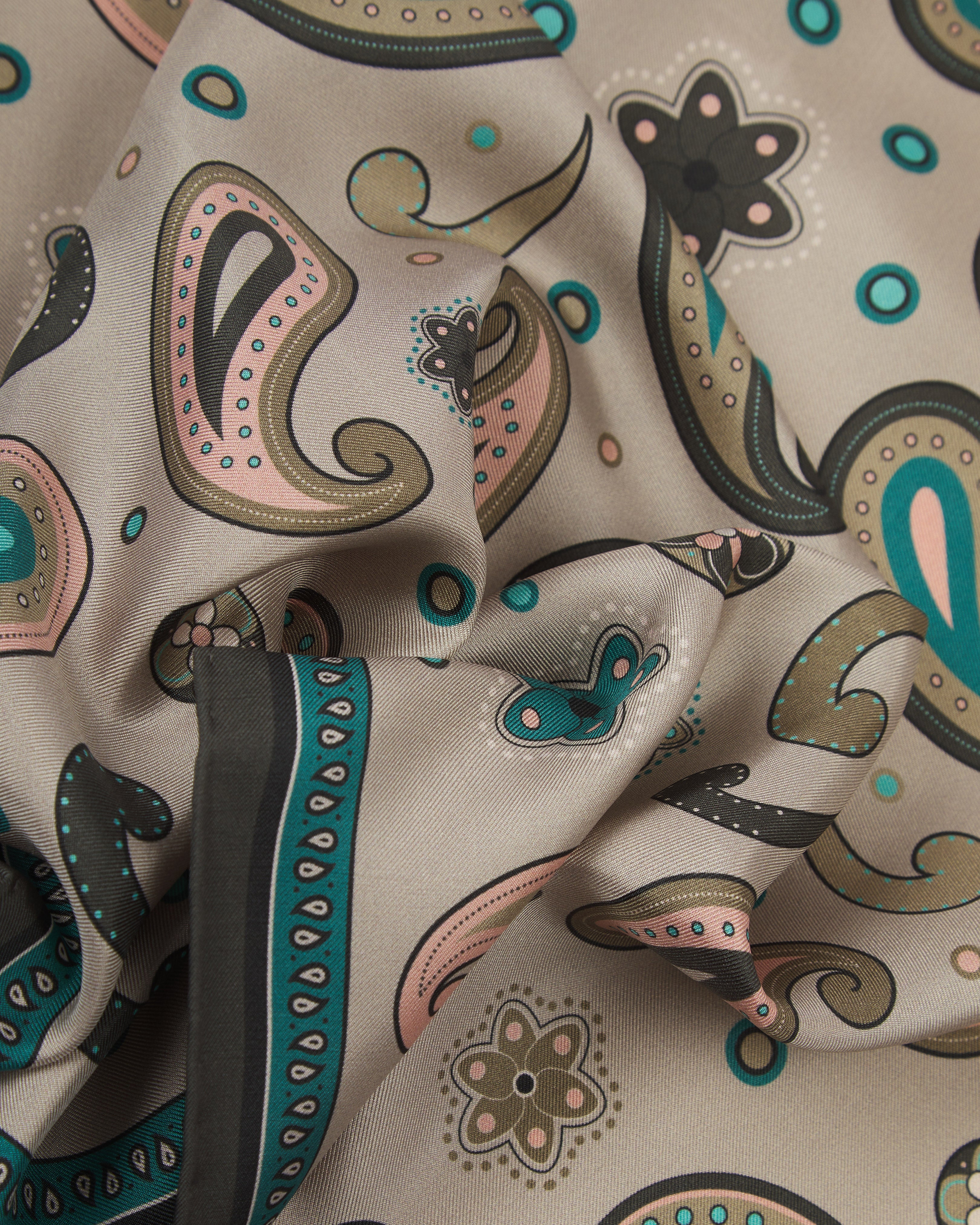 Silk Neckerchief - Belgravia in Khaki