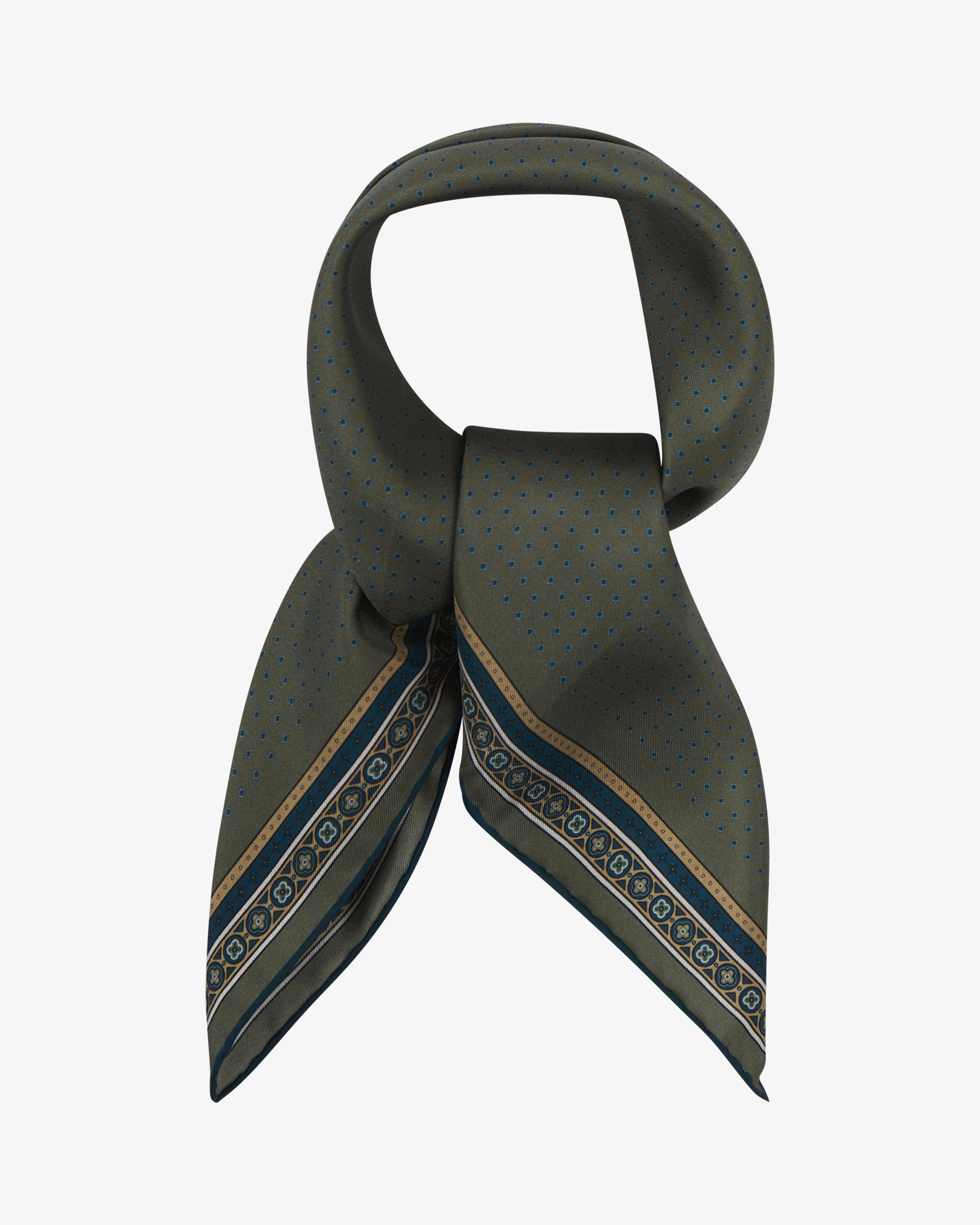Silk Neckerchief - Chiswick in Olive