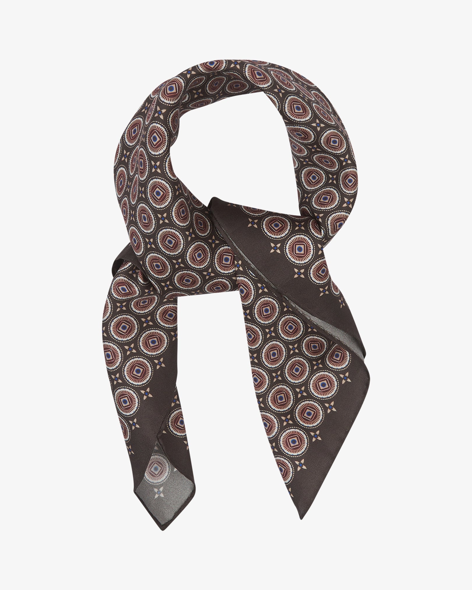 Silk Geometric Neckerchief - Bellingham | Mahogany Daze
