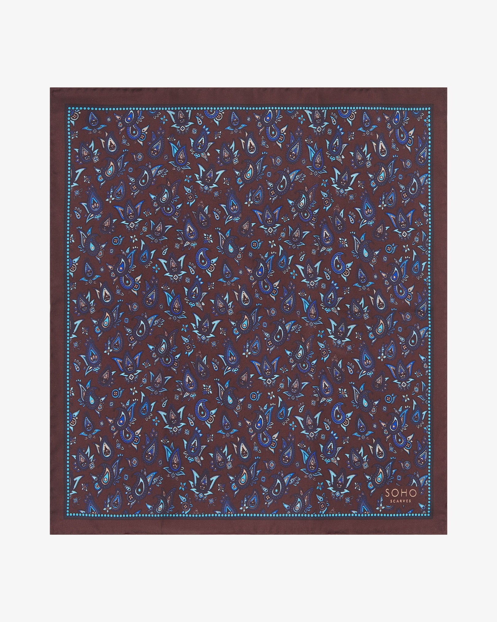 Men's Silk Pocket Square - Buttermere | Mahogany Daze