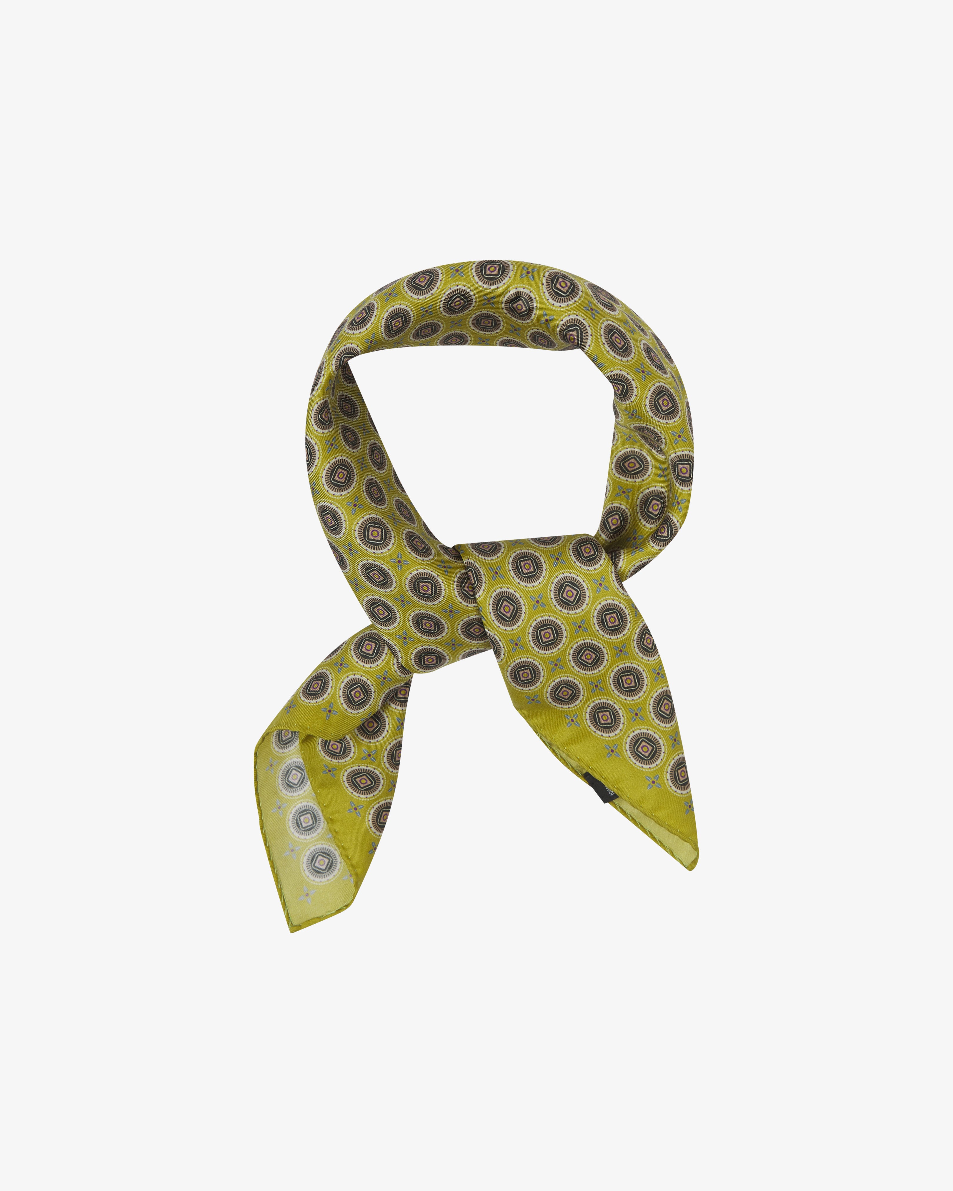 Silk Geometric Neckerchief - Bellingham Lime