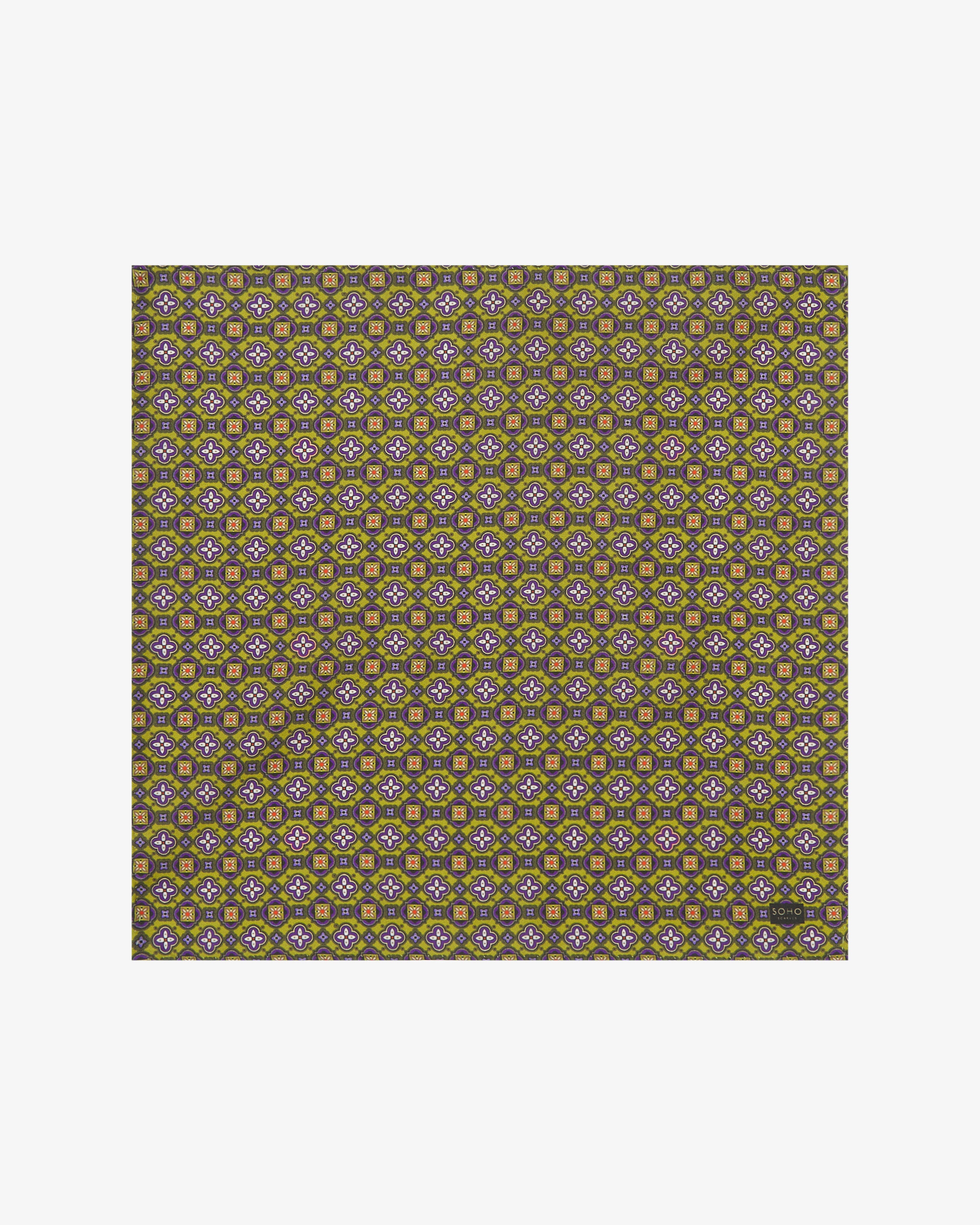 Men's Silk Geometric Pocket Square - Wenatchee Lime