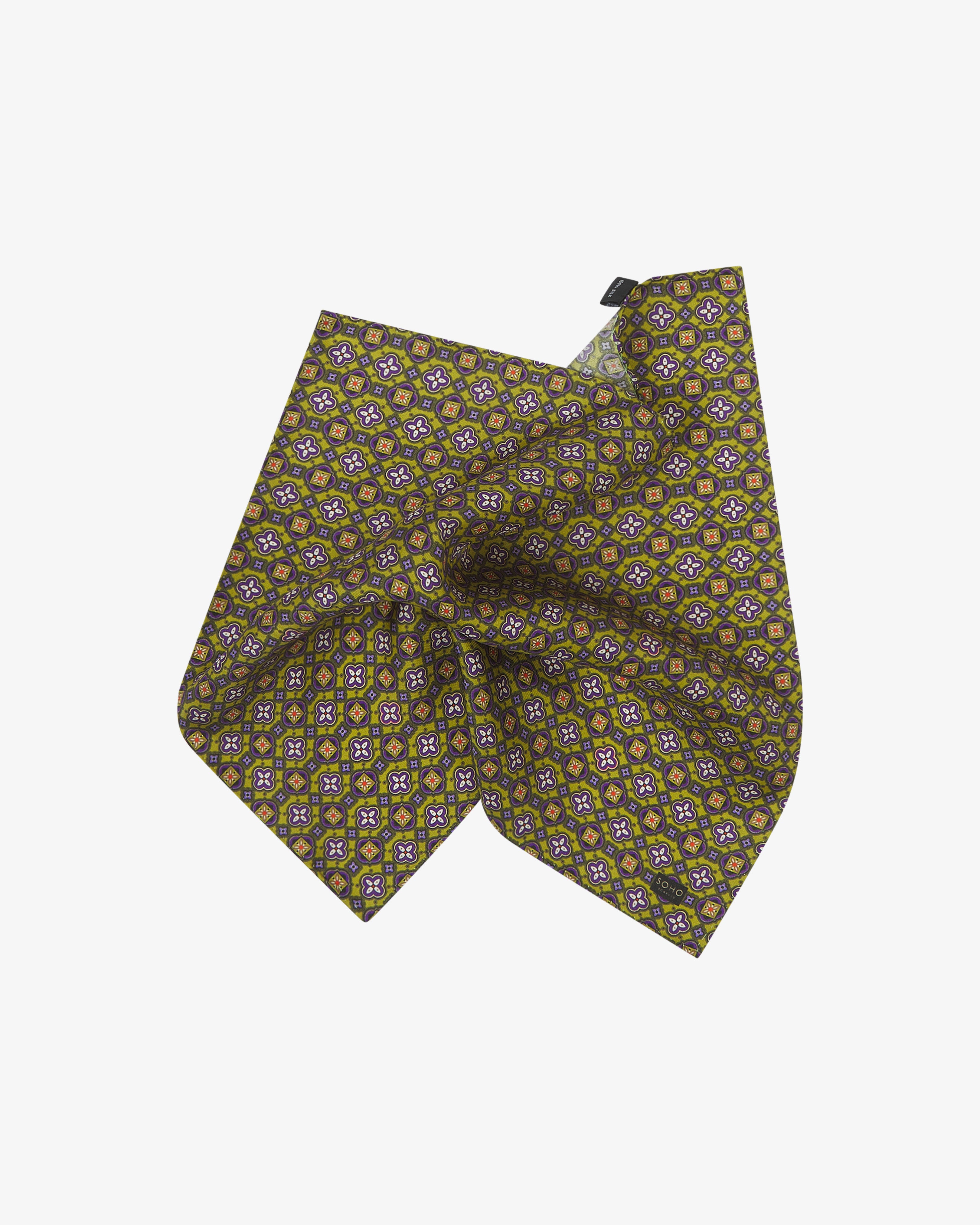 Men's Silk Geometric Pocket Square - Wenatchee Lime