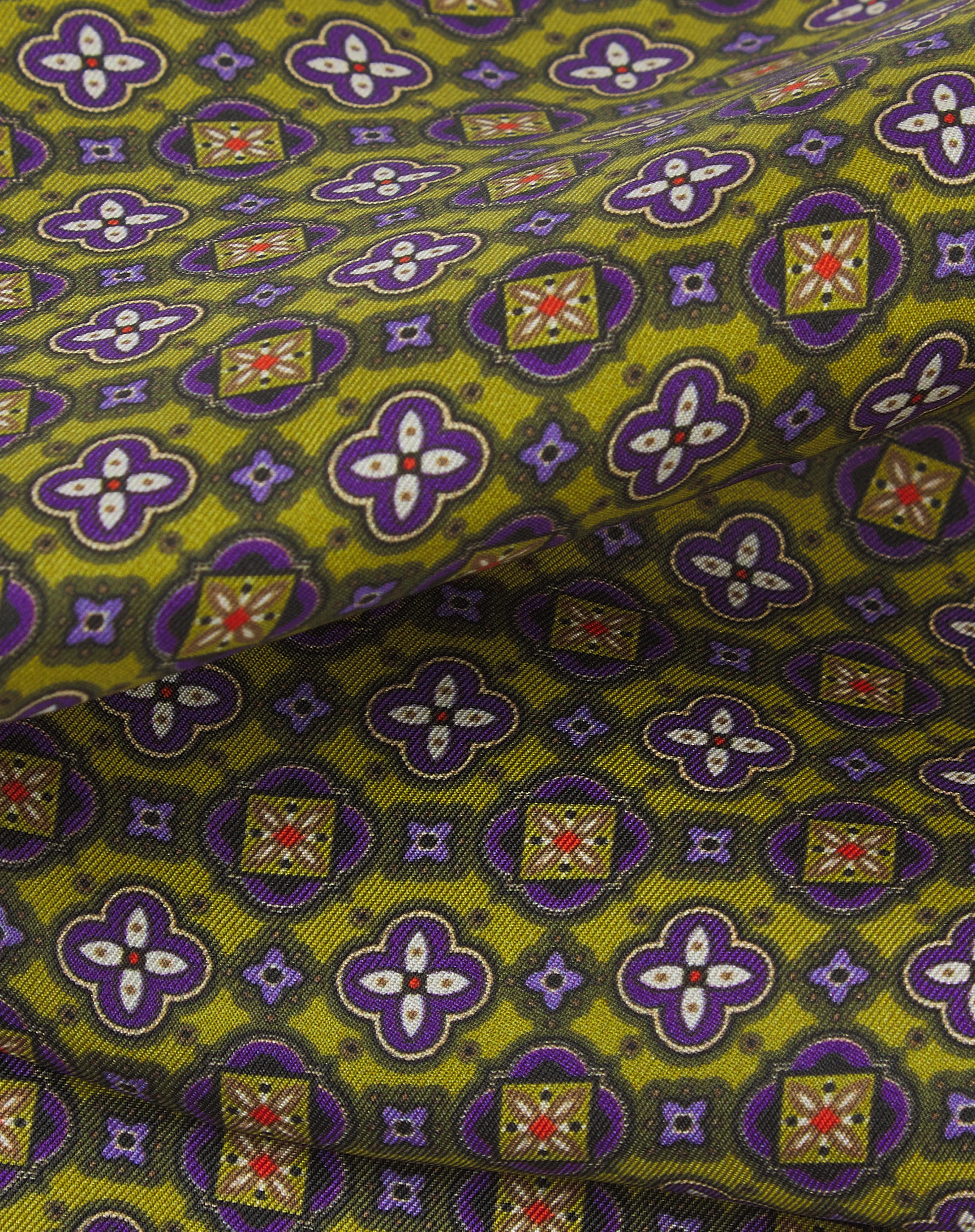 Men's Silk Geometric Pocket Square - Wenatchee Lime