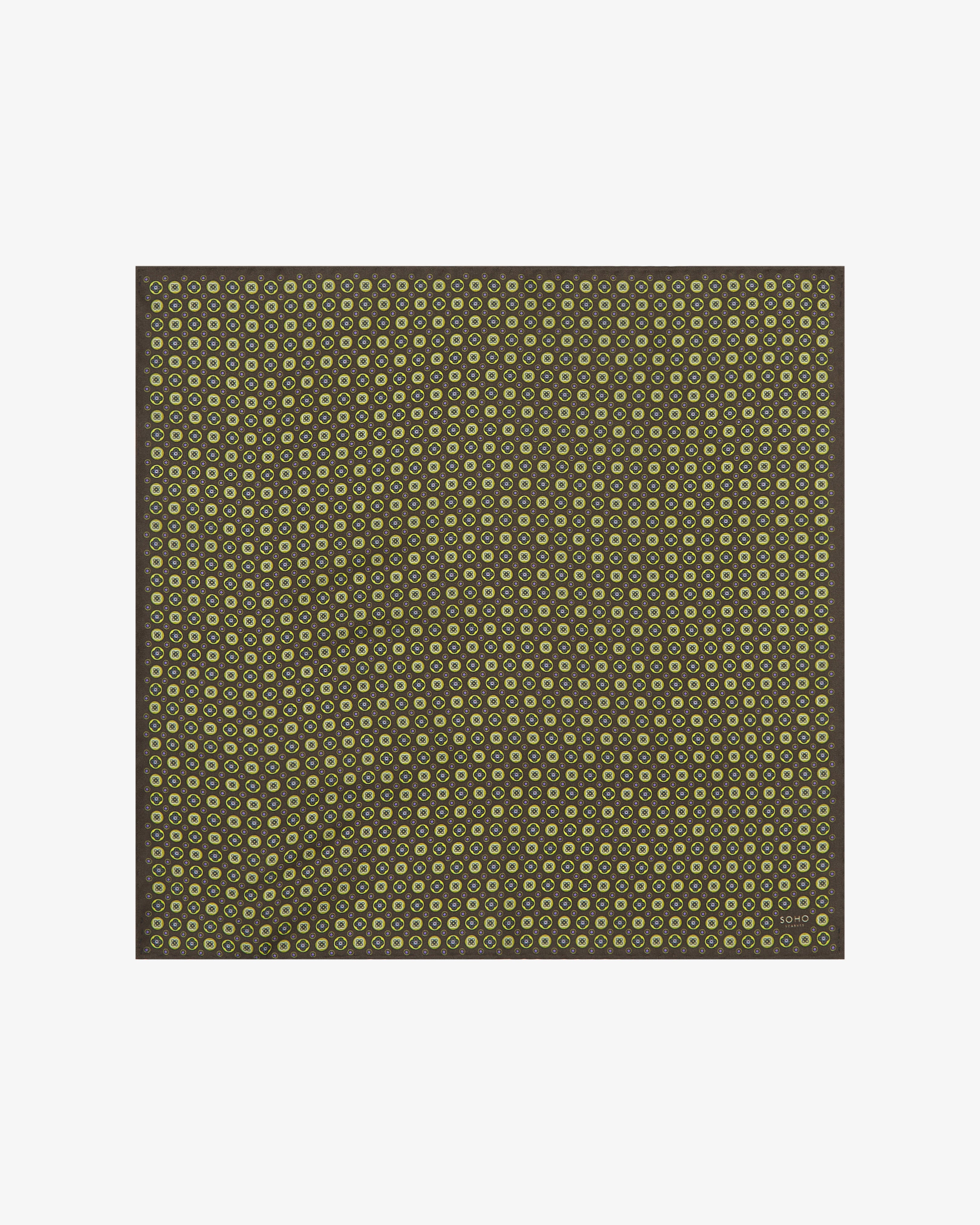 Men's Silk Geometric Pocket Square - Toshima Green