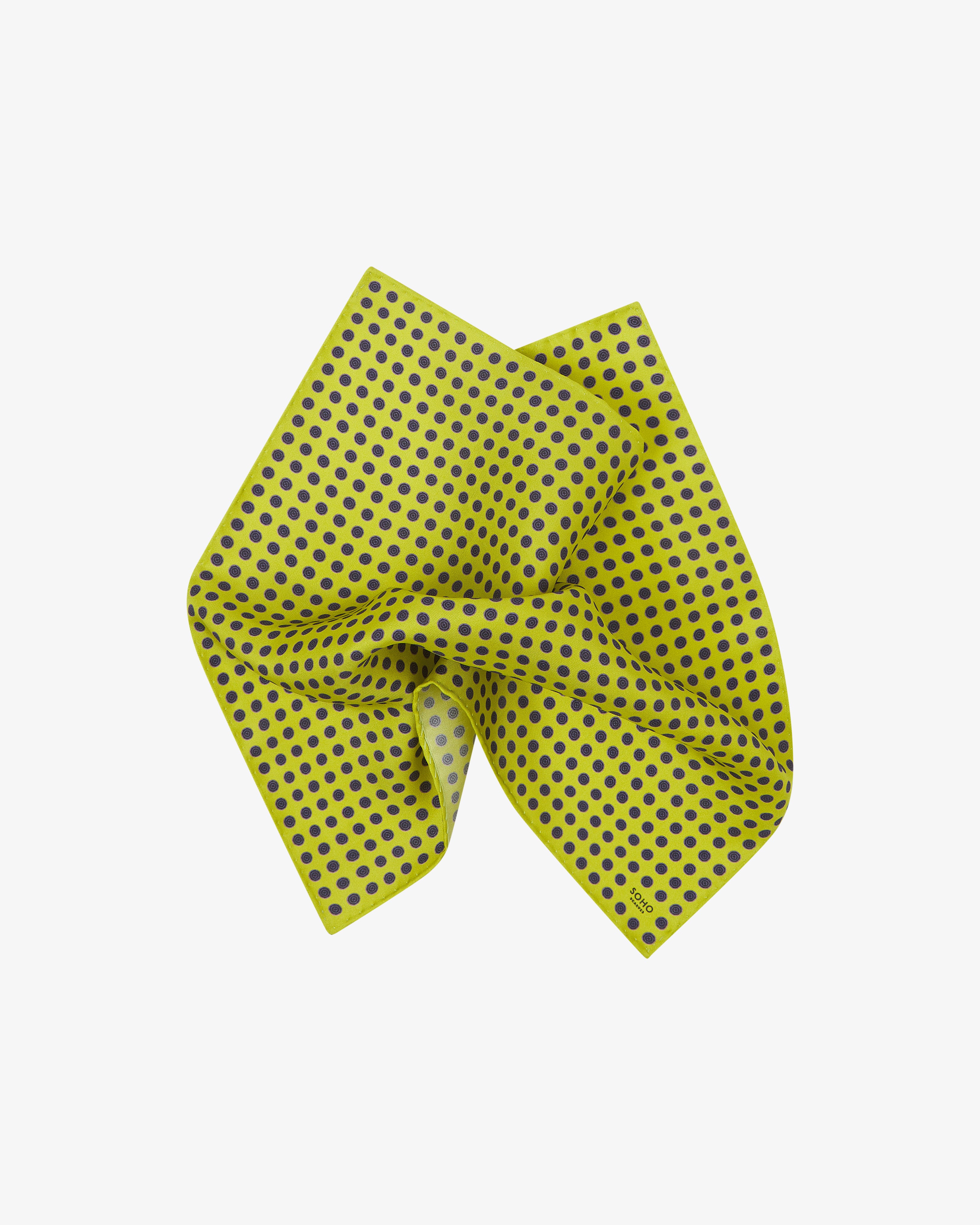 Men's Silk Geometric Pocket Square - Skytree Lime