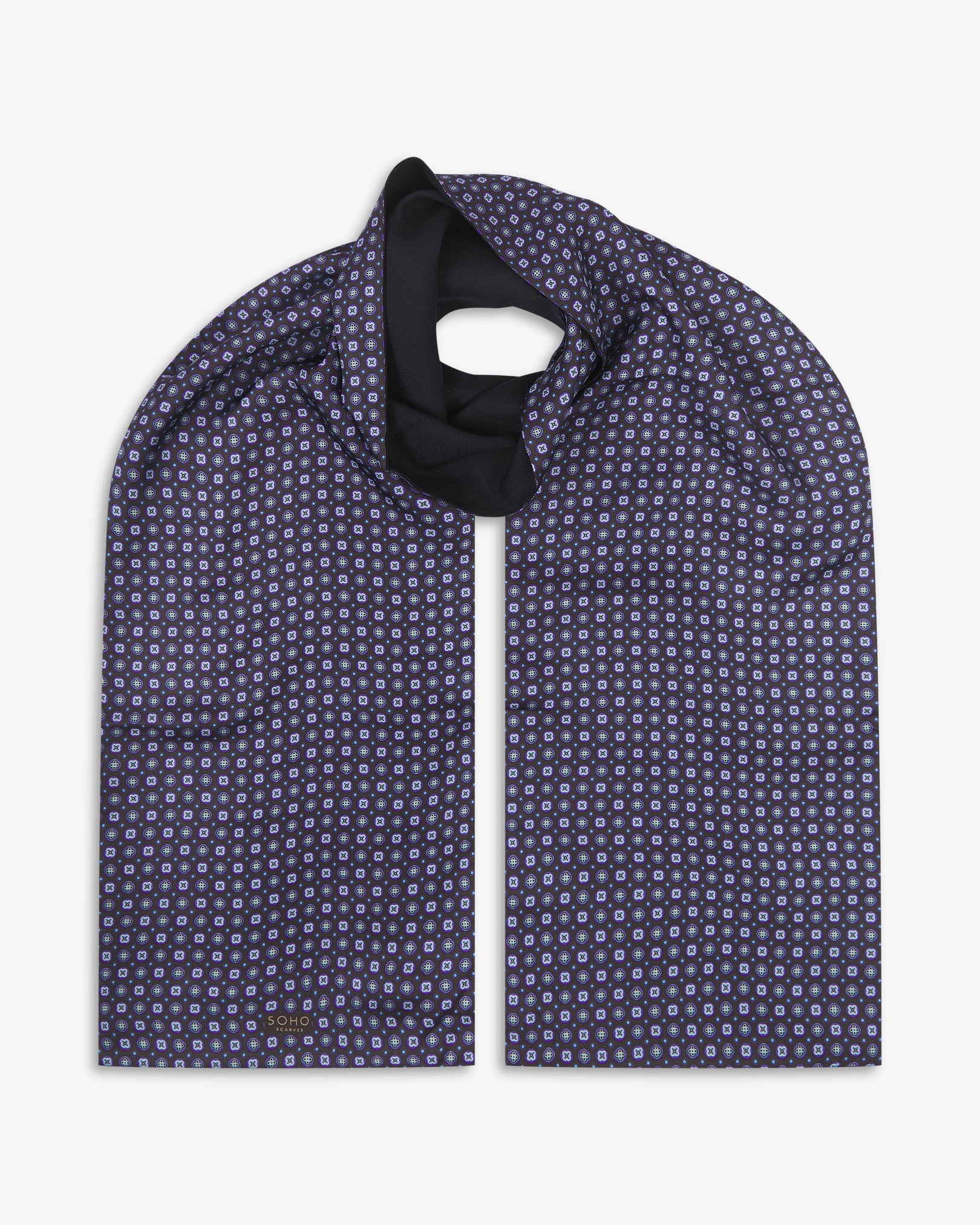 Men's Wool-Backed Silk Dress Scarf - Toshima | Mahogany Daze