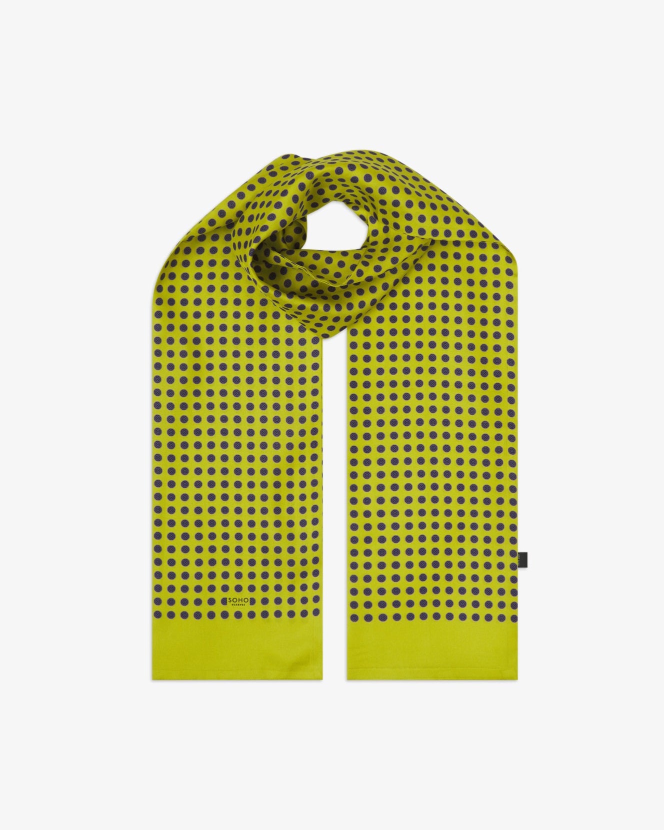 Men's Silk Scarf - Geometric Pattern - Skytree Lime