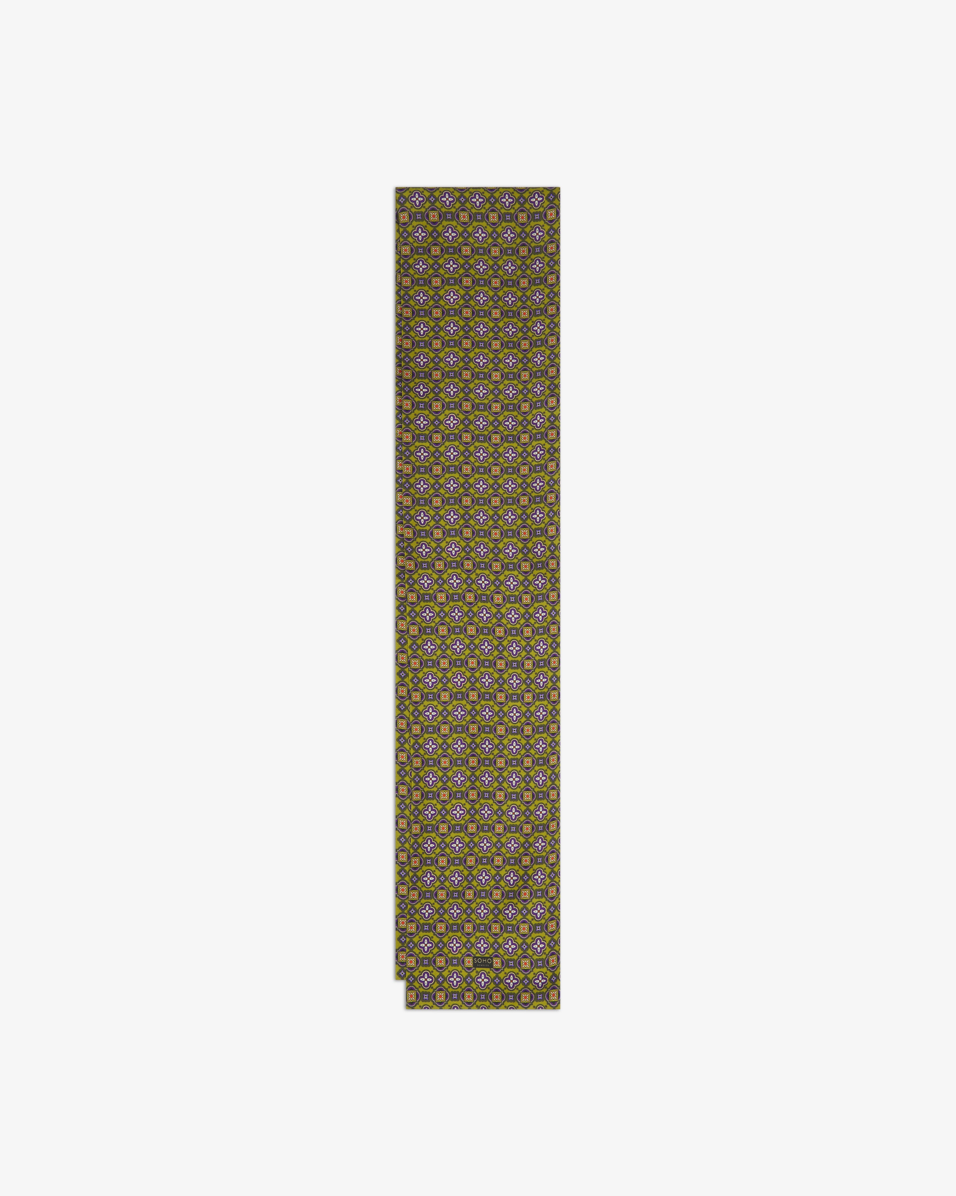 Men's Silk Scarf - Geometric Pattern - Wenatchee Lime