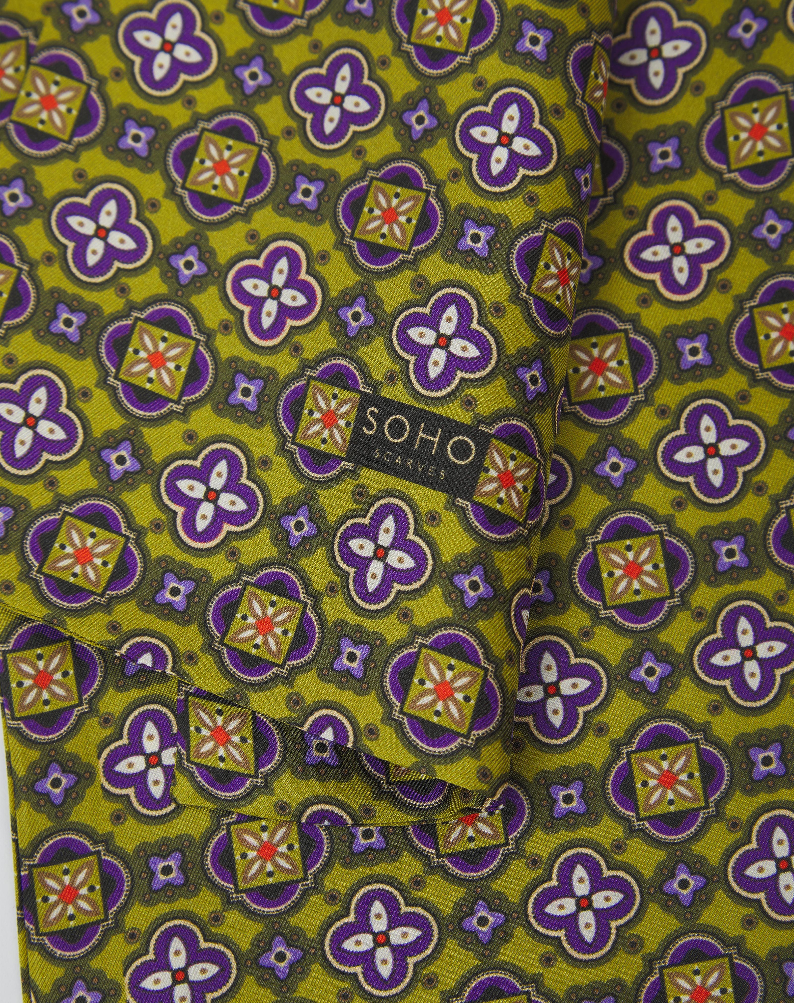 Men's Silk Scarf - Geometric Pattern - Wenatchee Lime