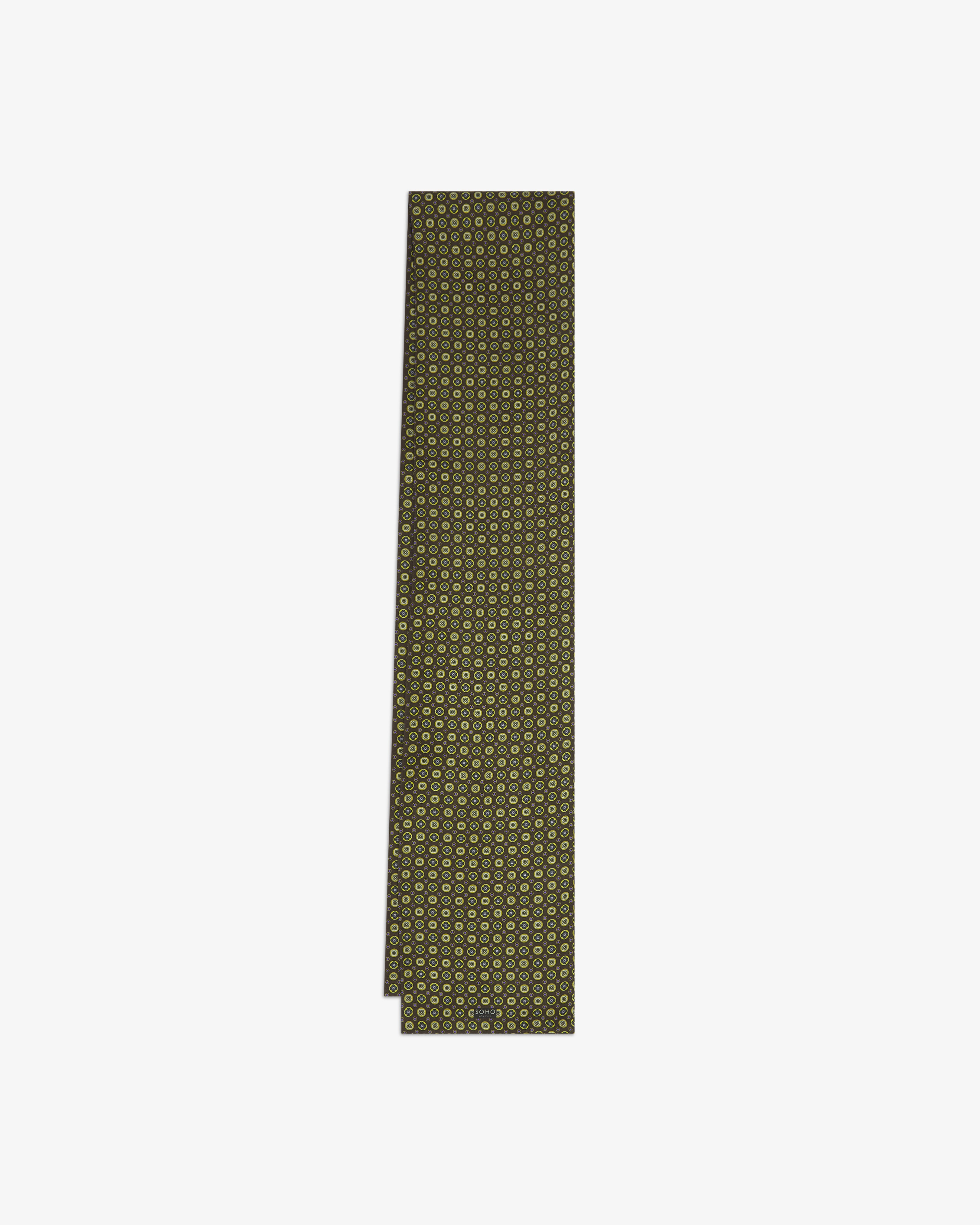 Men's Silk Scarf - Geometric Pattern - Toshima Green