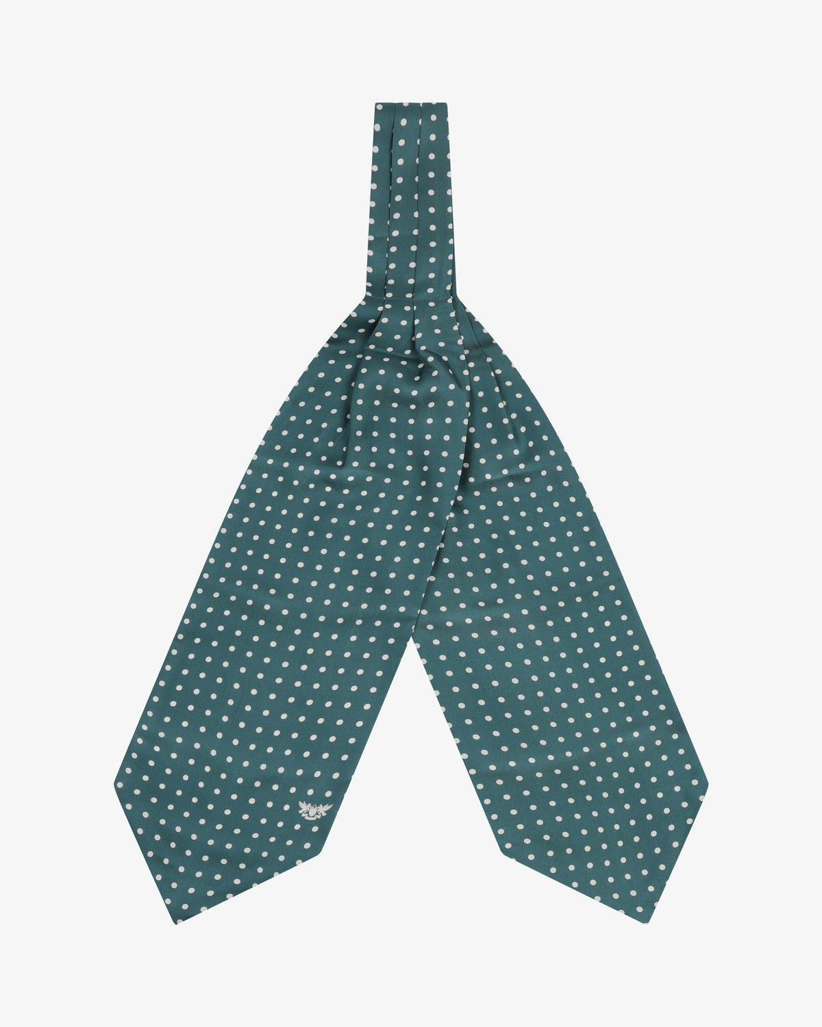 Silk Double Ascot Tie - Polka Dot | Teal