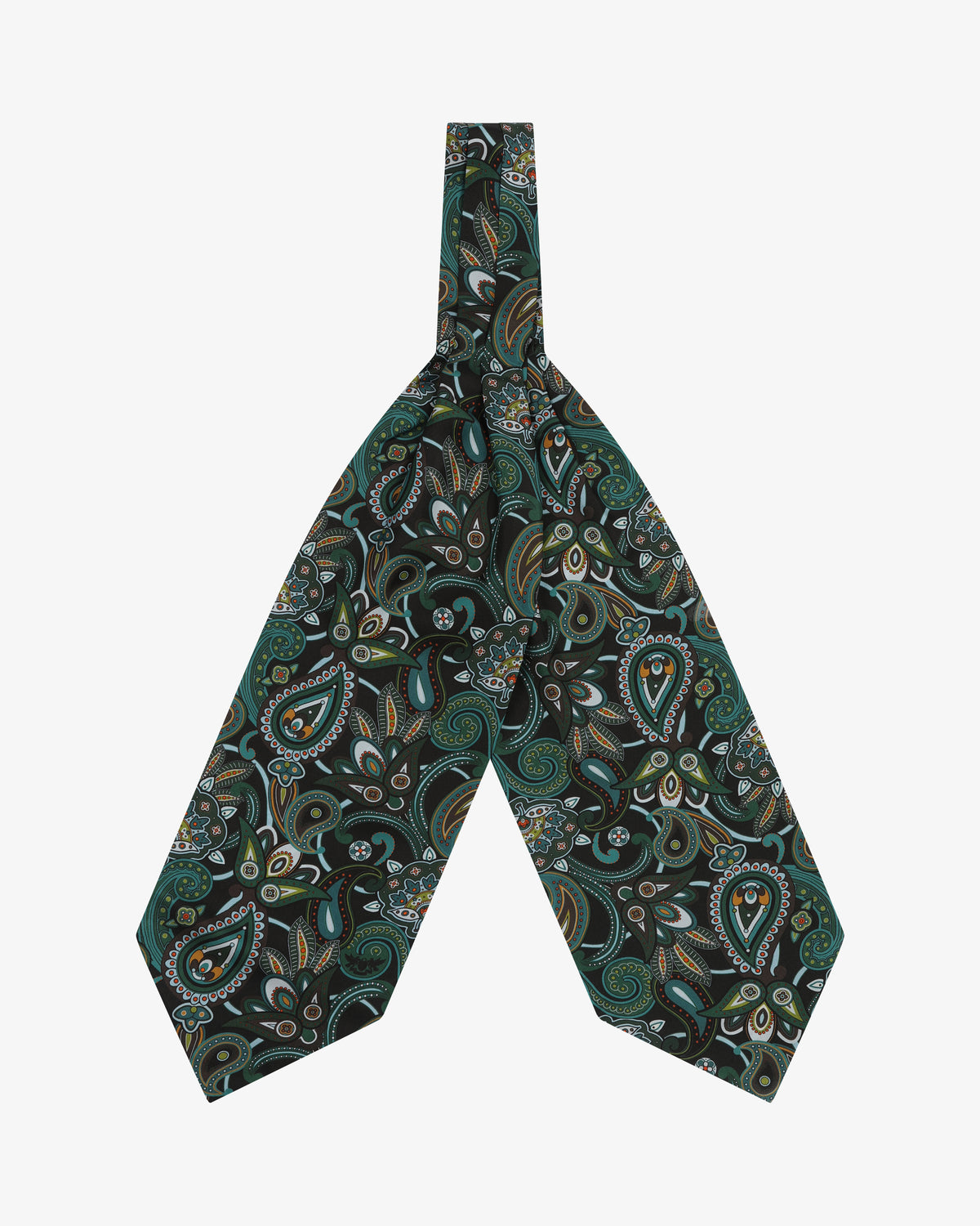 Silk Double Ascot Tie - The Windermere | Black