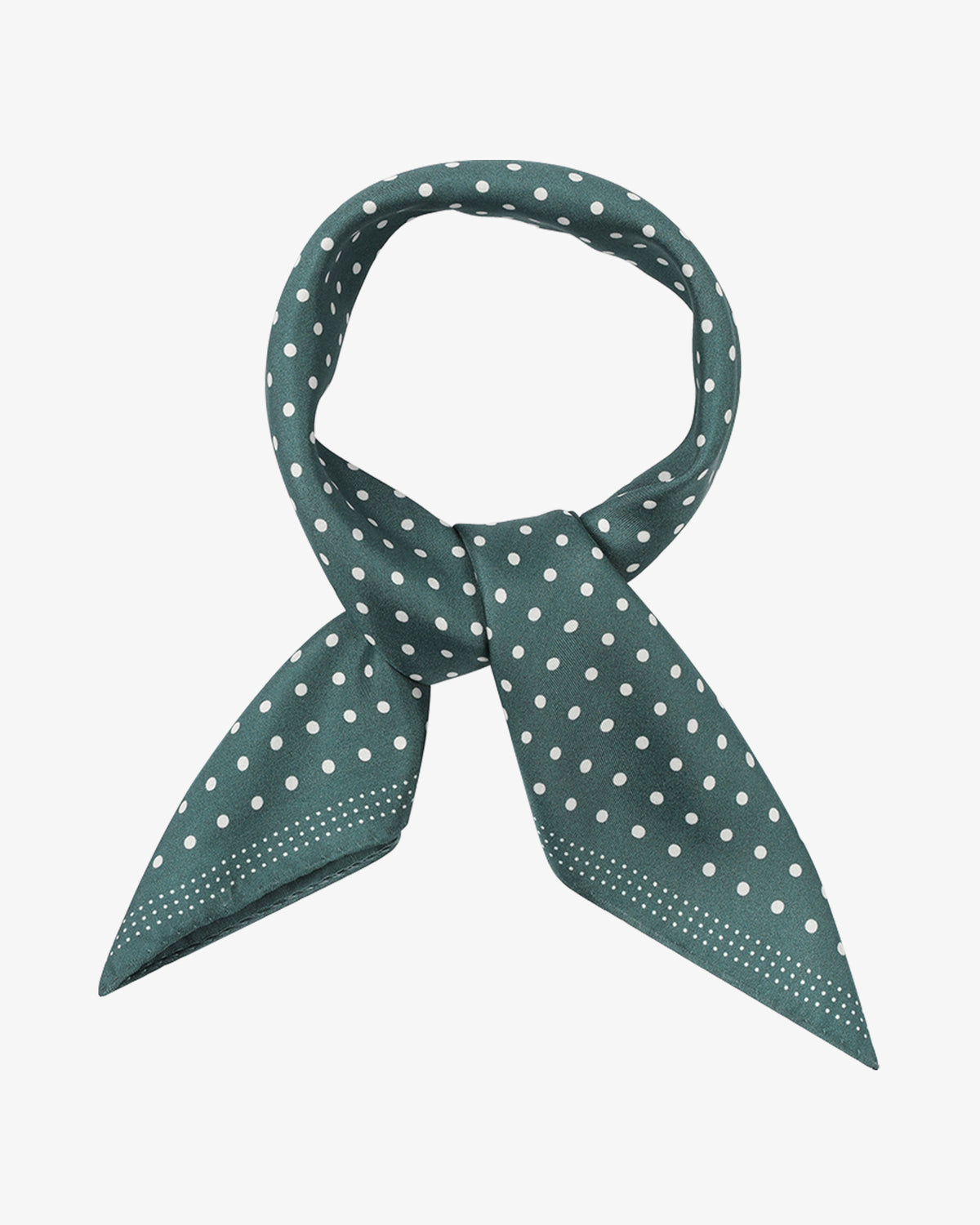 Seidenhalstuch - Polka Dots | Blaugrün