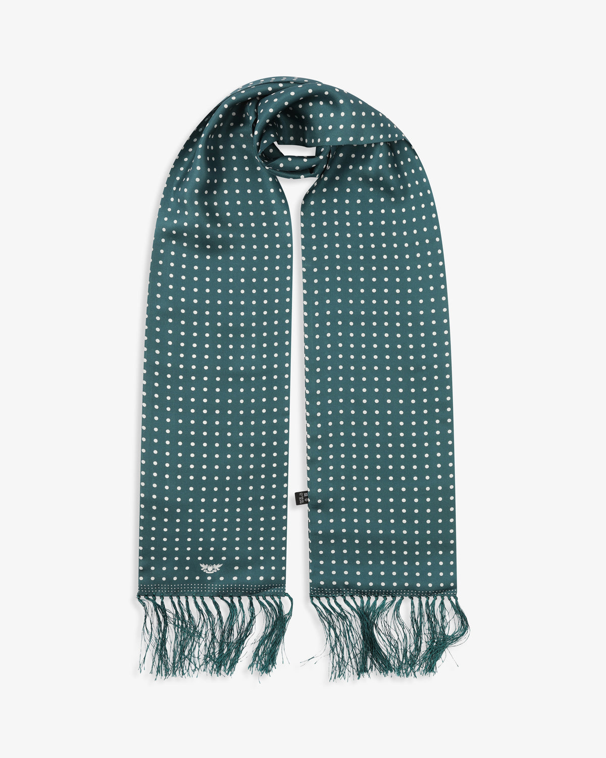 Silk Aviator Scarf - Polka Dot | Teal