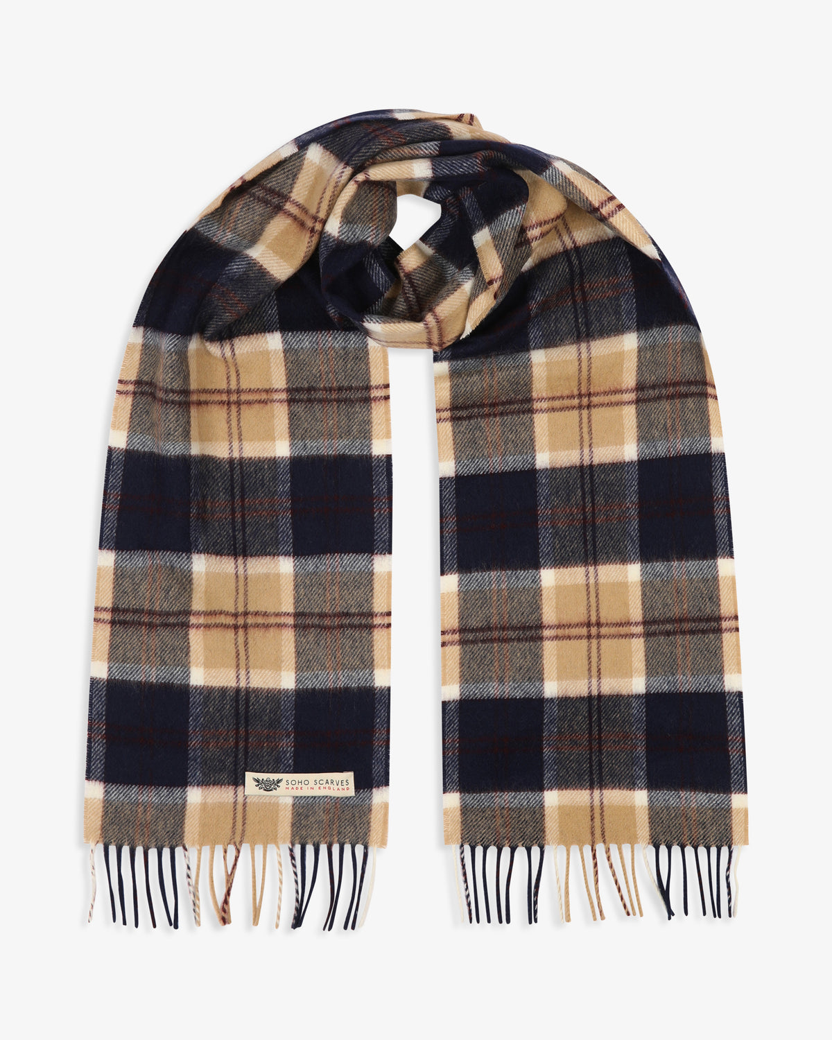 UK Wool Scarf - Highlands Bannock in Navy