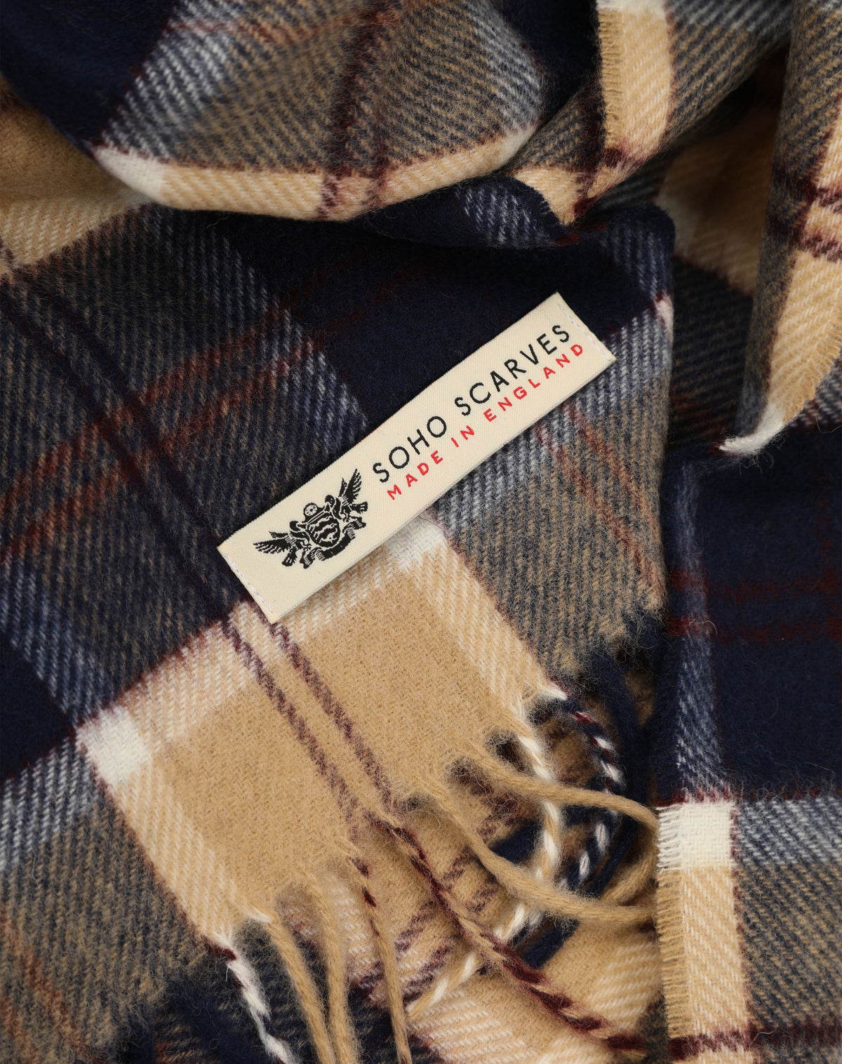 UK Wool Scarf - Highlands Bannock in Navy