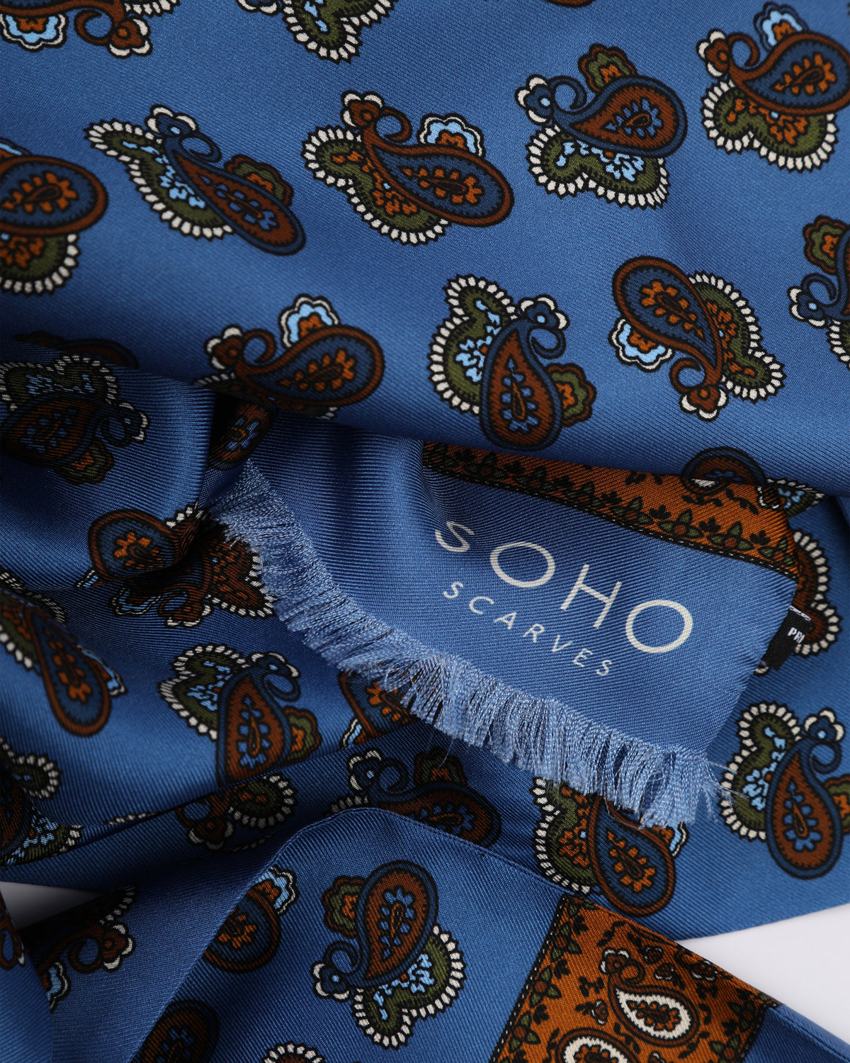 UK Silk Scarf - Hookstone | Blue