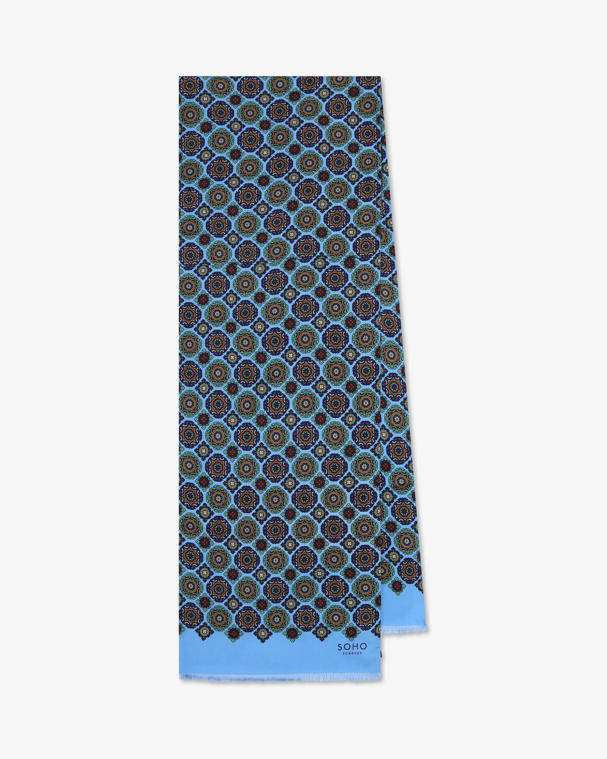 UK Silk Scarf - Fitzrovia | Leyland Blue