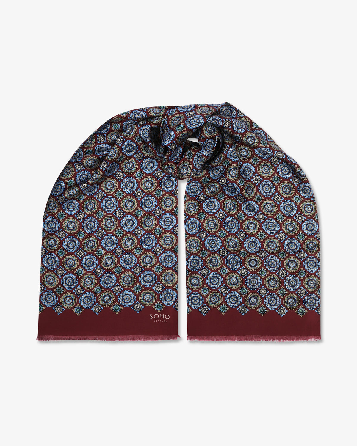 UK Silk Scarf - Fitzrovia | Burgundy