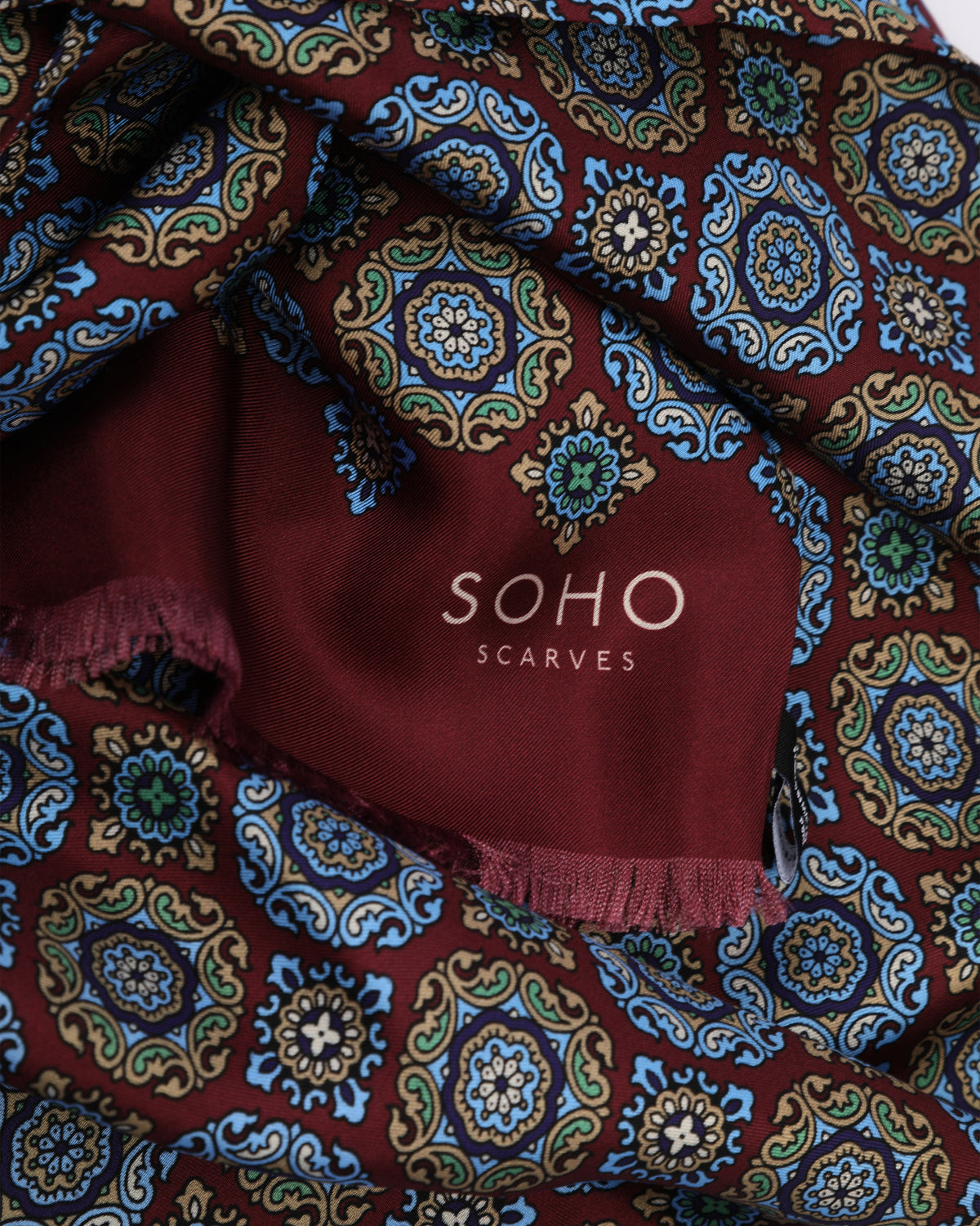 UK Silk Scarf - Fitzrovia | Burgundy