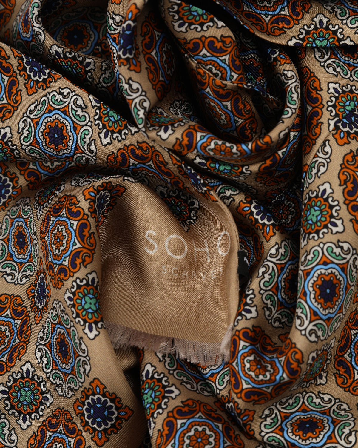 UK Silk Scarf - Fitzrovia | Hazelnut