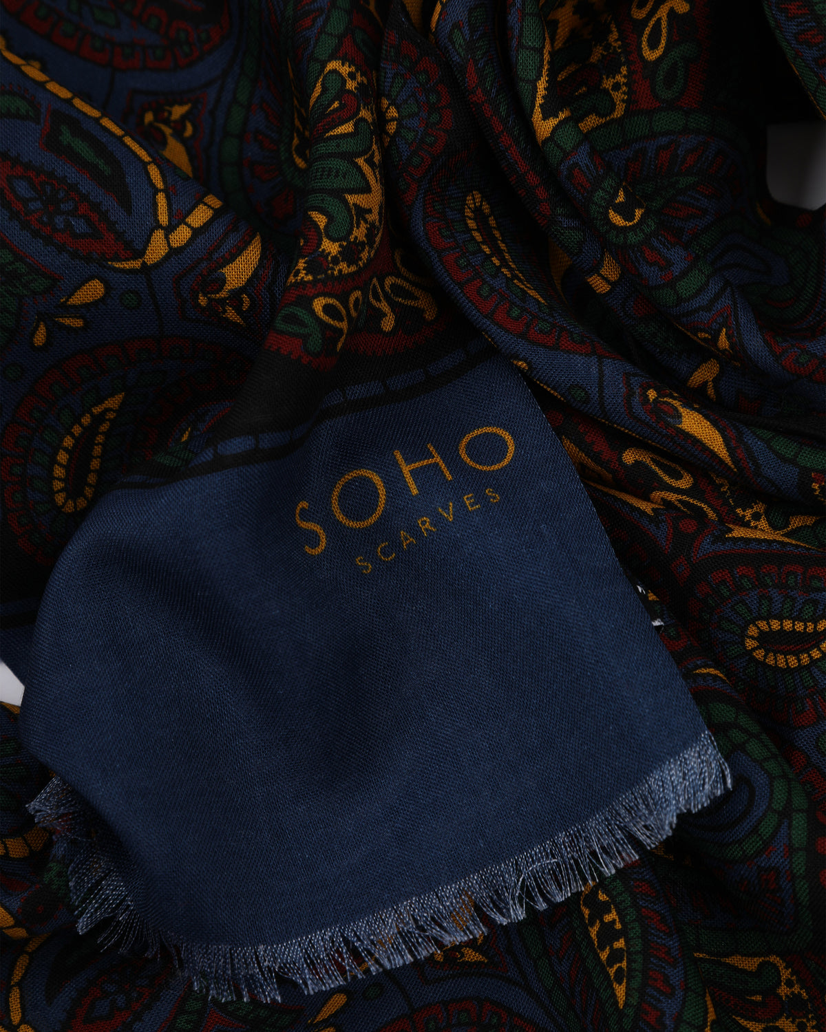 UK Wool and Silk Scarf - Starbeck - Blue