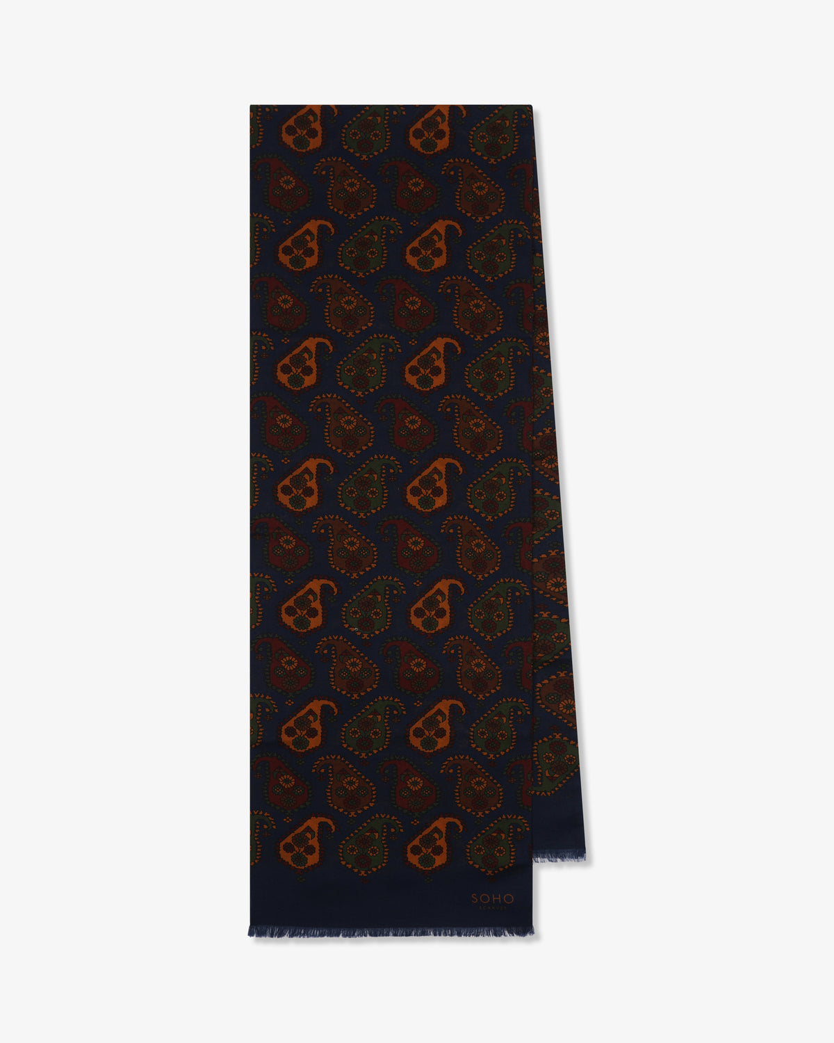 UK Wool and Silk Scarf - Oatlands - Blue