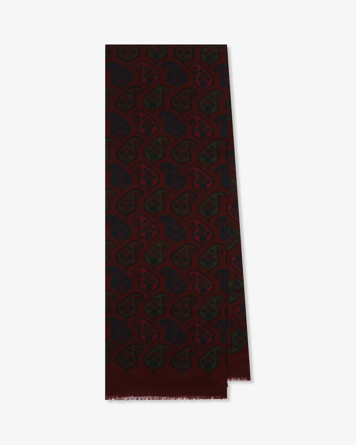 UK Wool and Silk Scarf - Oatlands - Red