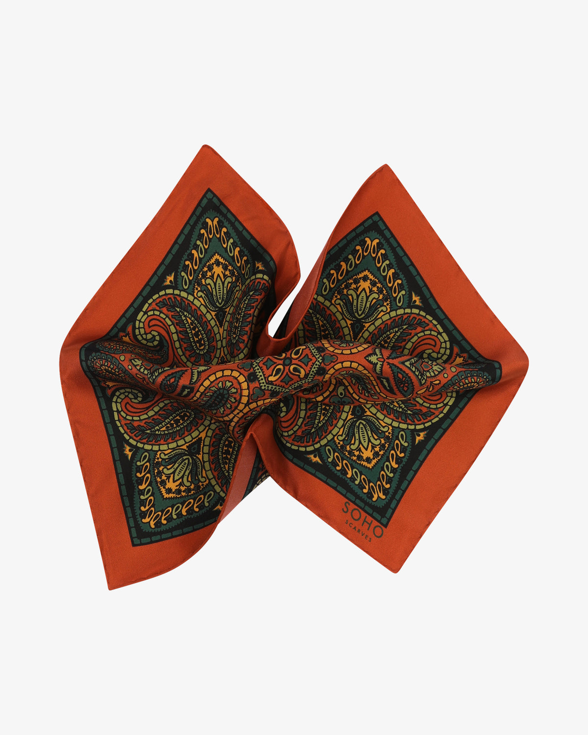 UK Silk Pocket Square - Starbeck | Rust