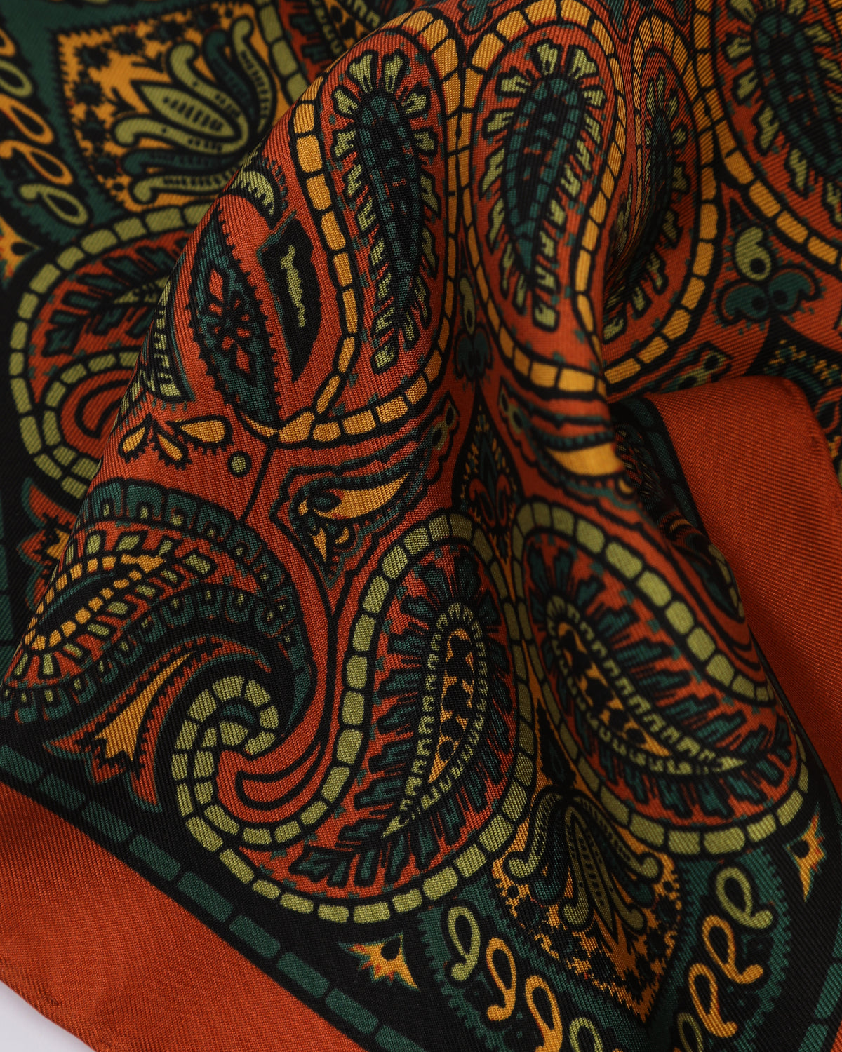 UK Silk Pocket Square - Starbeck | Rust