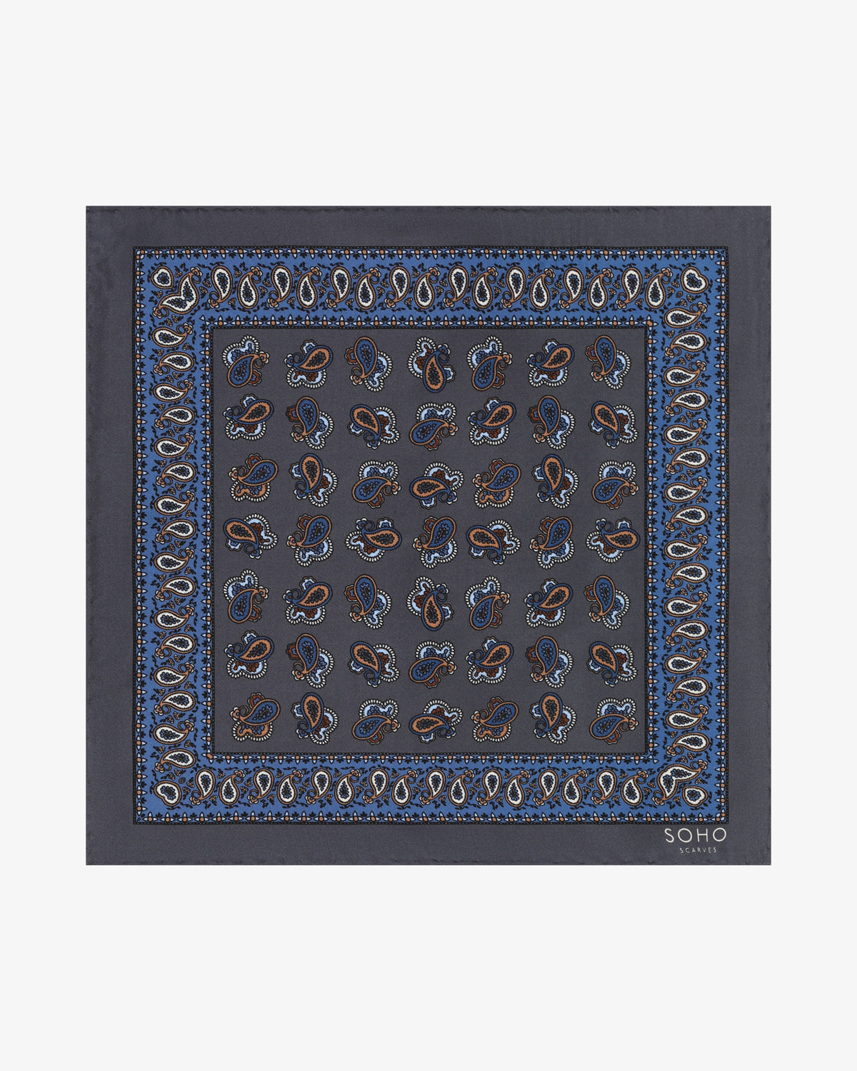 UK Silk Pocket Square - Hookstone | Charcoal