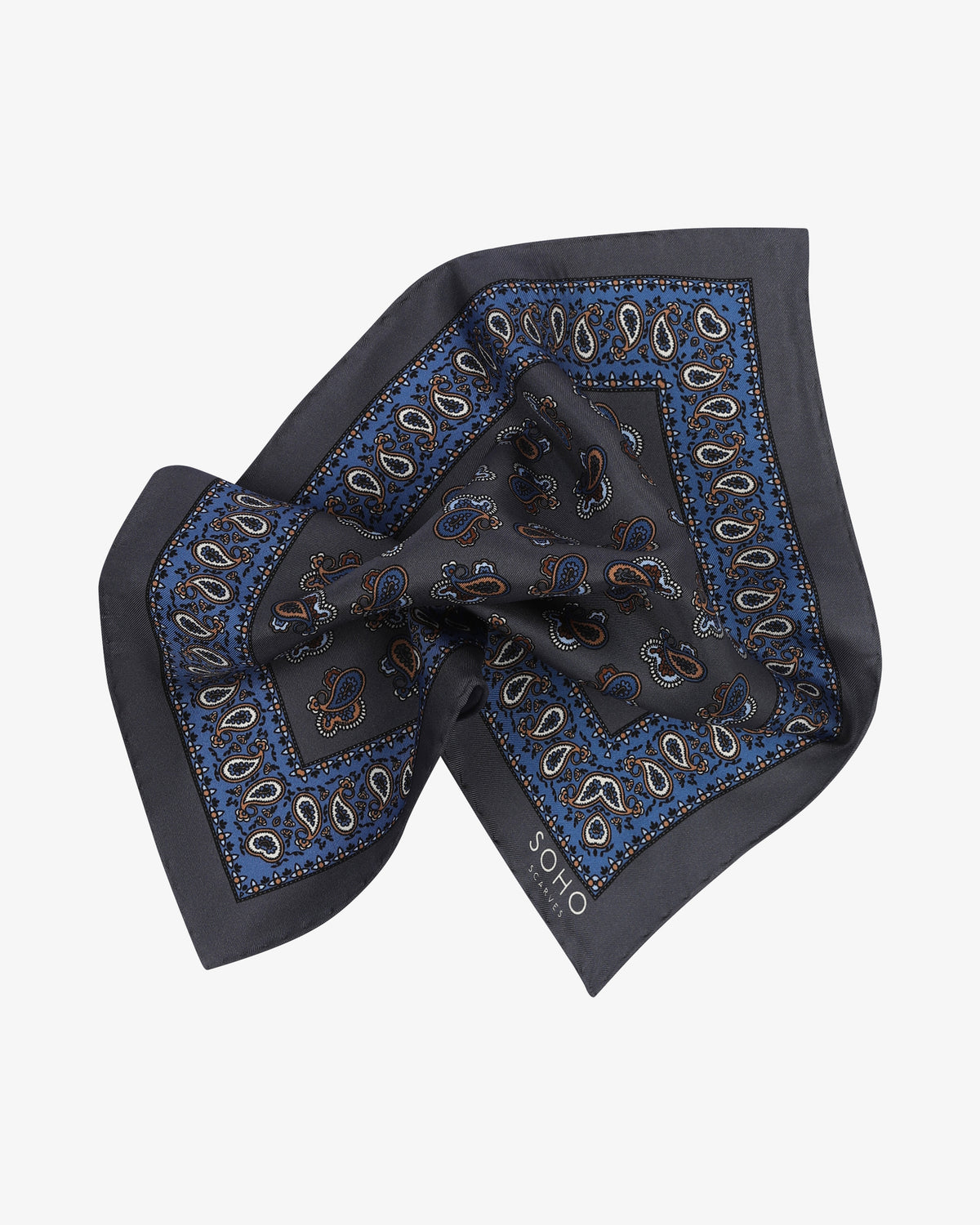 UK Silk Pocket Square - Hookstone | Charcoal