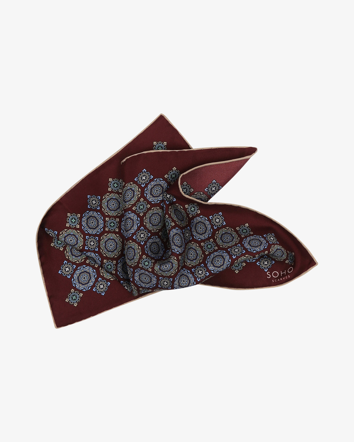 UK Silk Pocket Square - Fitzrovia | Burgundy
