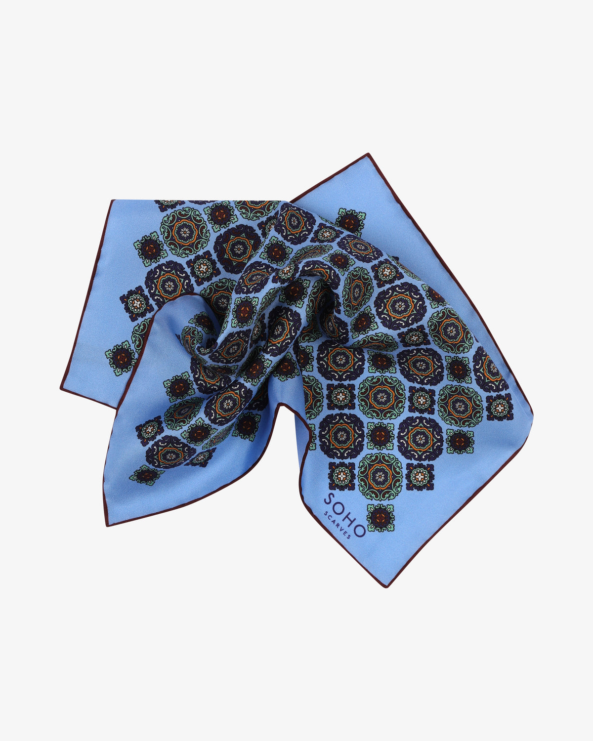 UK Silk Pocket Square - Fitzrovia | Leyland Blue