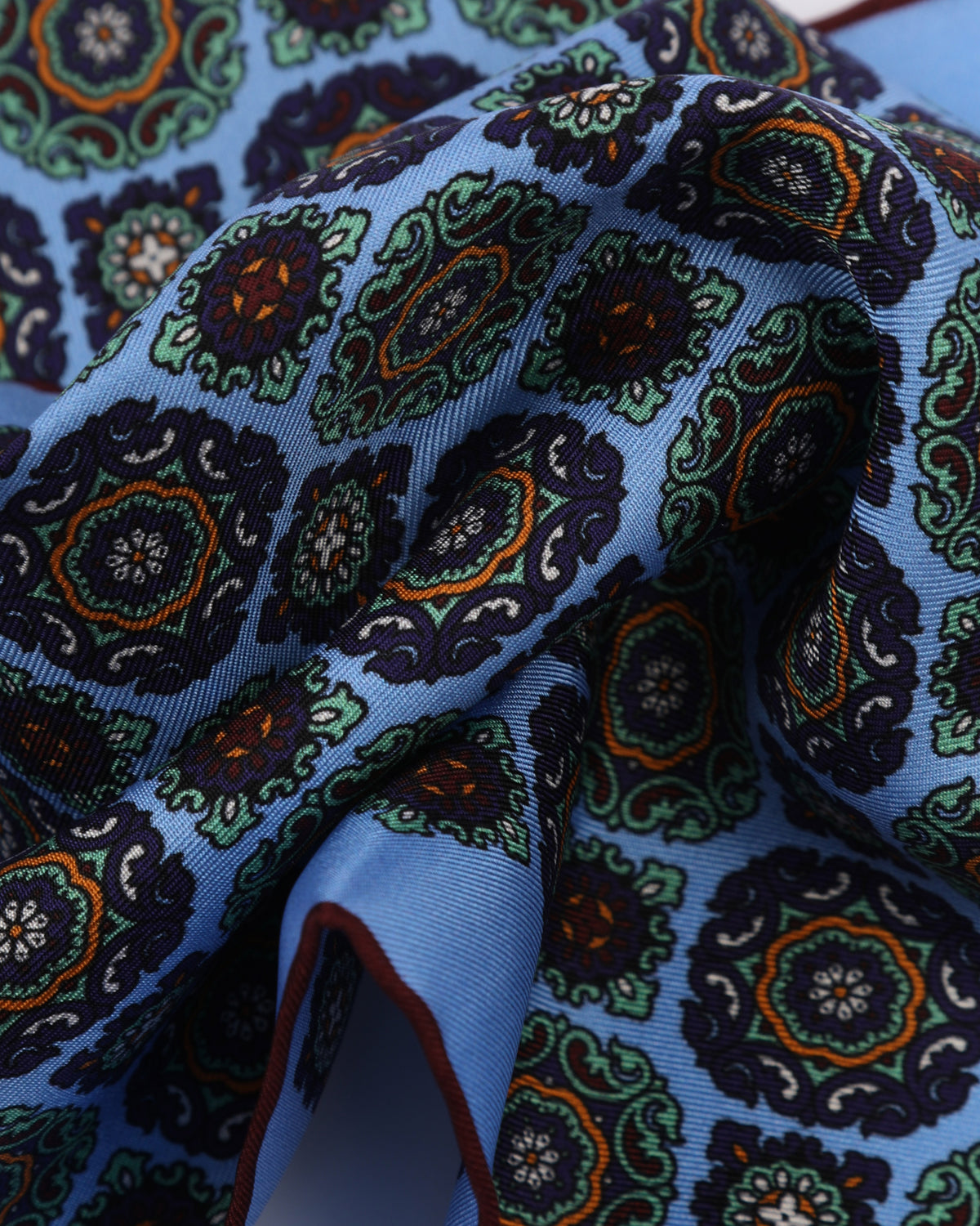 UK Silk Pocket Square - Fitzrovia | Leyland Blue