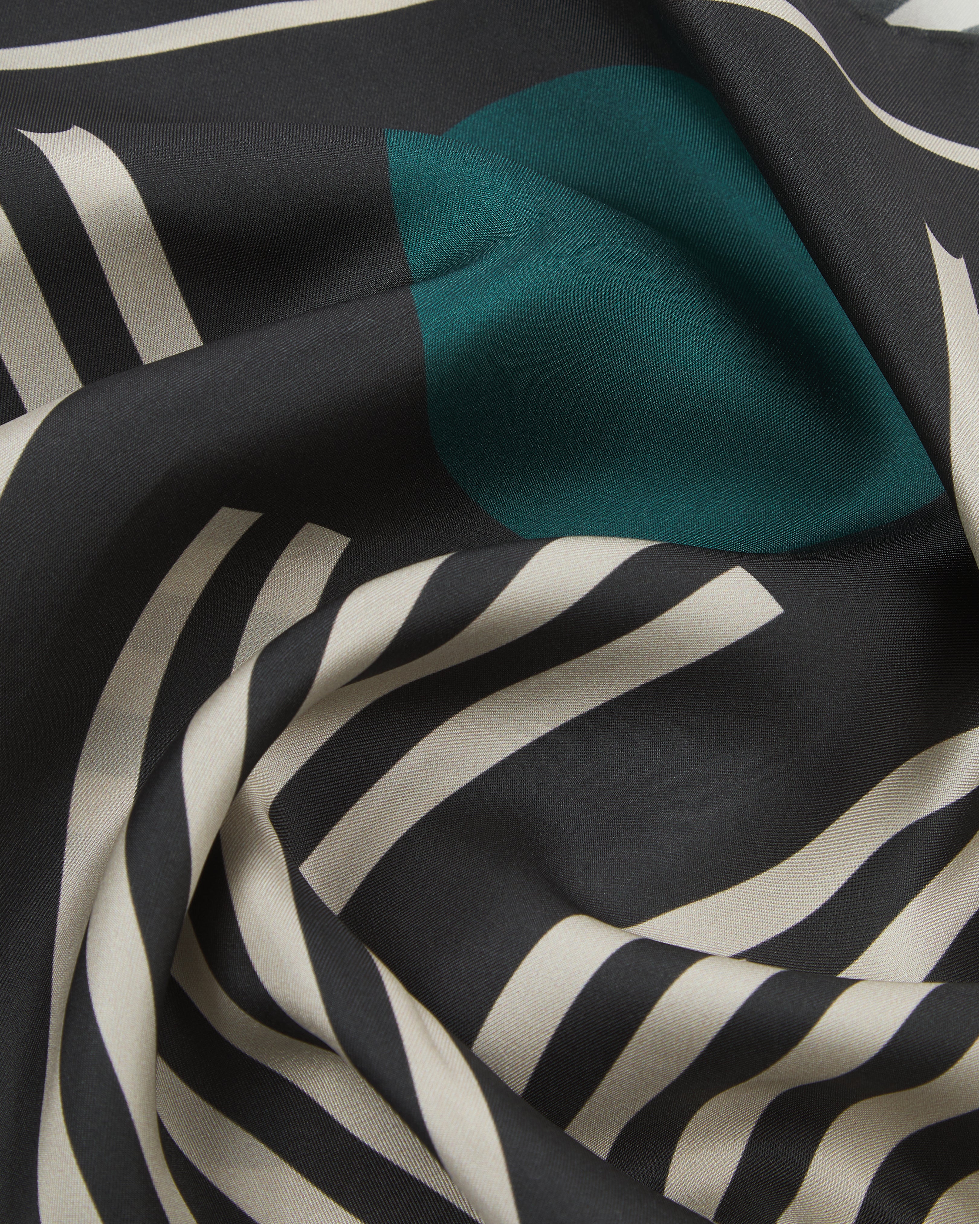 Silk Bauhaus Neckerchief - Teal Pillars