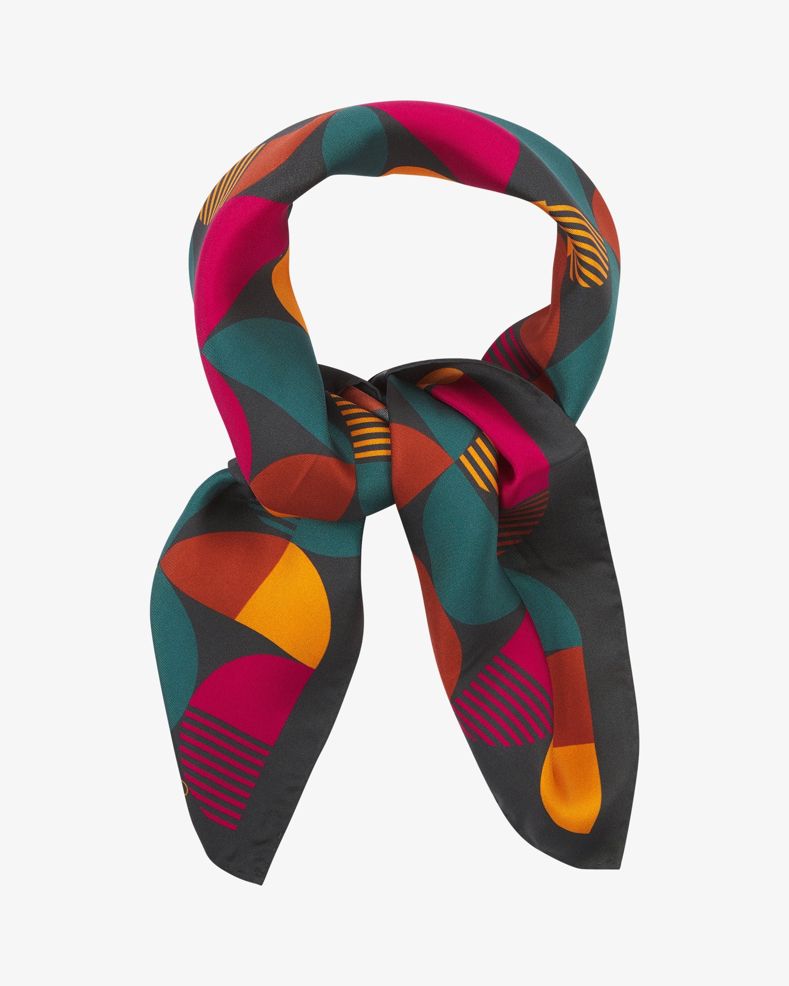 Silk Bauhaus Neckerchief - Retro Teal One